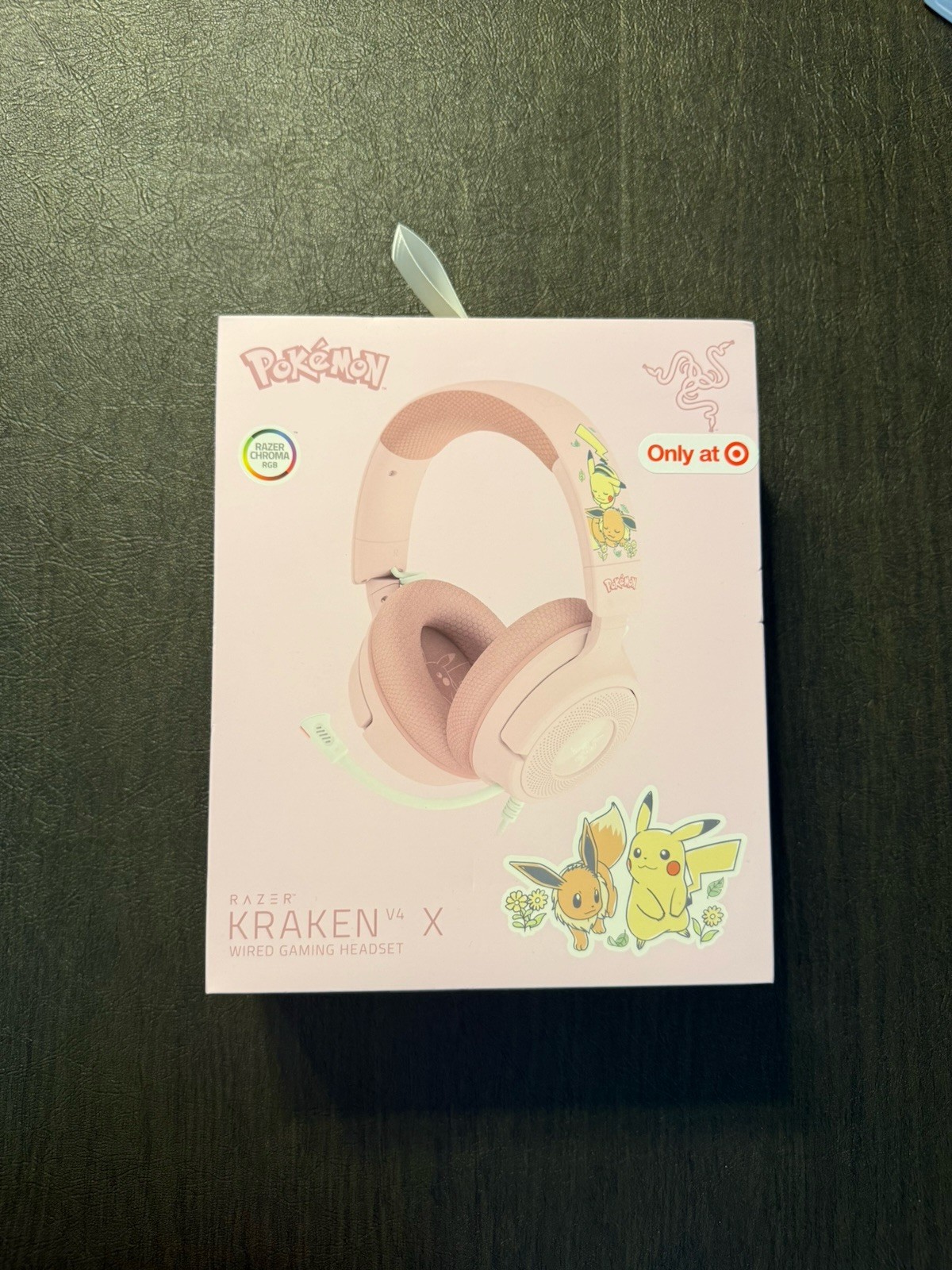 🔥NEW🔥 Pokemon Razer Kraken V4 EEVEE & PIKACHU EDITION Wired Gaming Headset