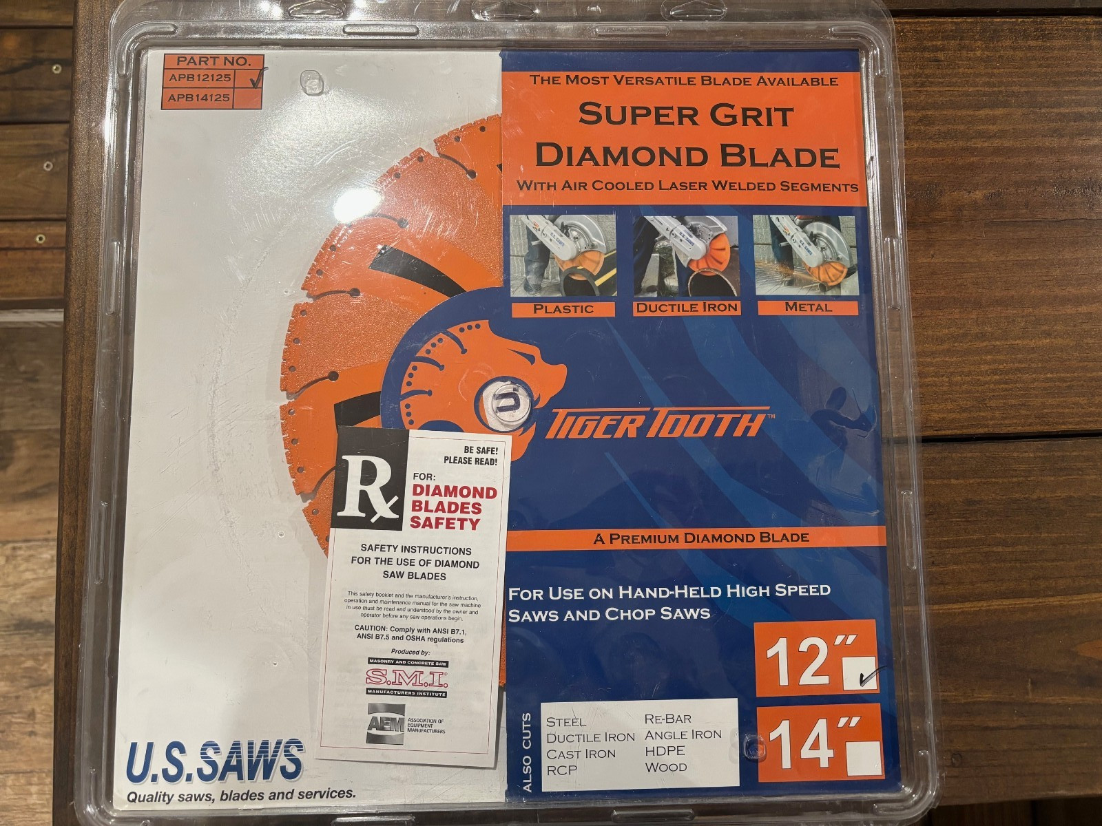 ⭐NEW⭐ US SAWS APB12125 TIGER TOOTH 12" SUPER GRIT DIAMOND BLADE