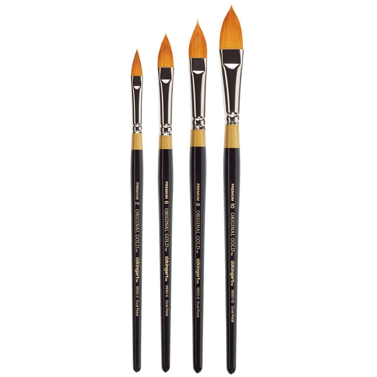 KINGART Original Gold 9930 Series, Golden Taklon Oval Floral Petal Artist Brush