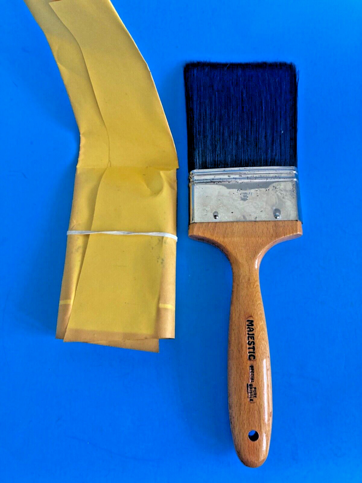VTG MAJESTIC SPECIAL PURE BRISTLE 3” HOUSE PAINT BRUSH WALL NEW WOOD VINTAGE
