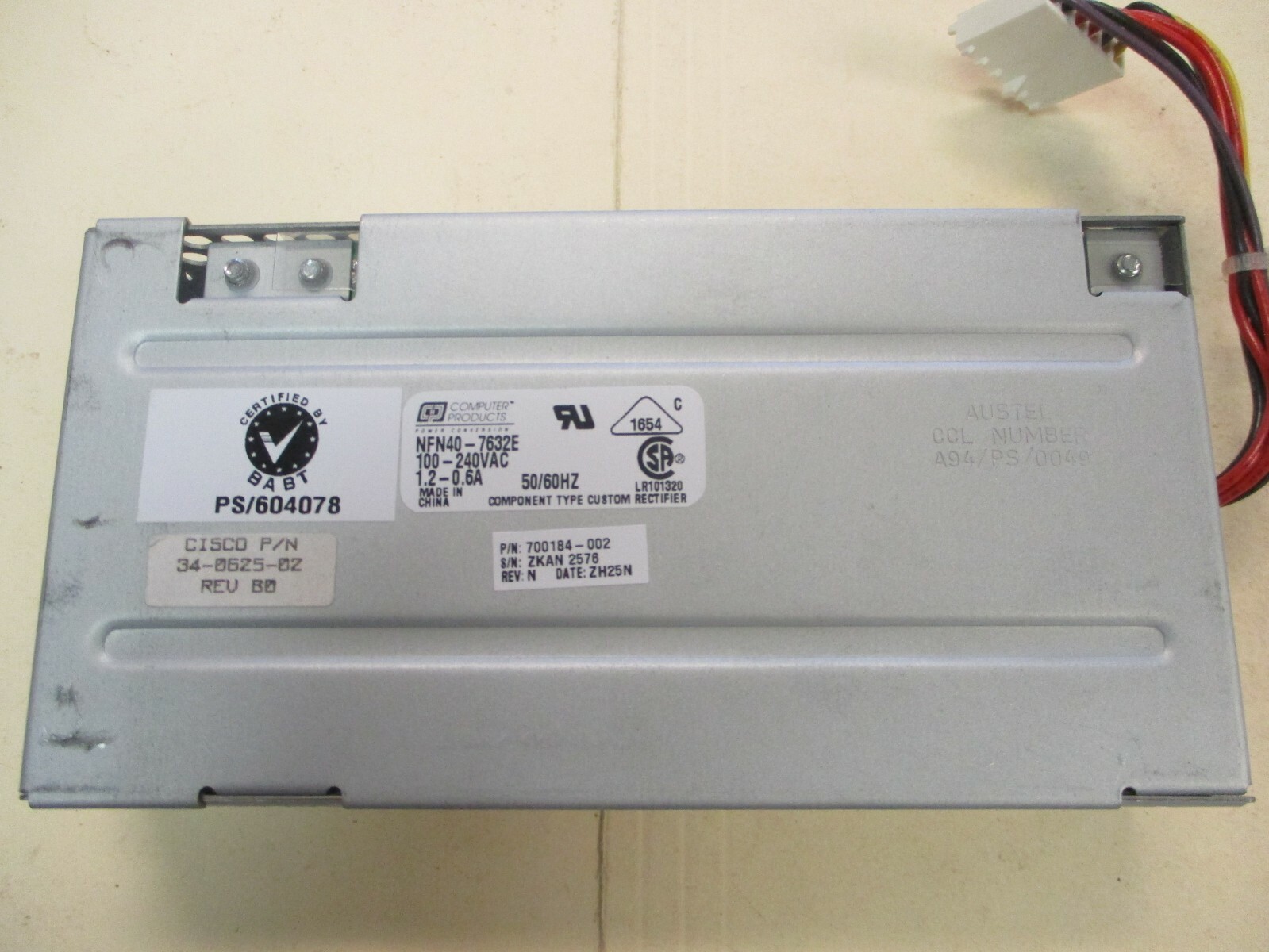 Computer Products NFN40-7632E Used Power Supply (1.2-0.6 Amps; 50/60 Hz)