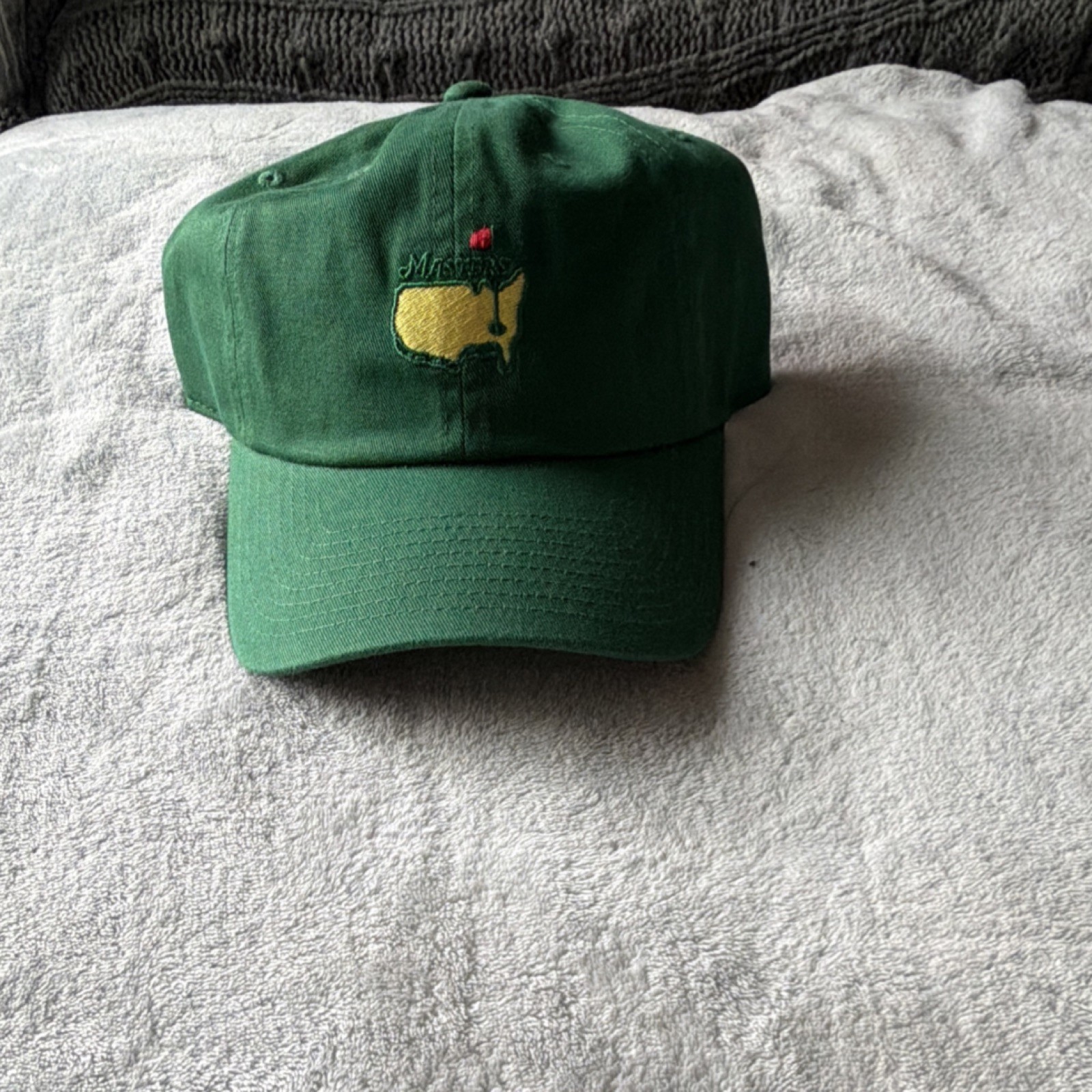Masters Green Adjustable Golf Hat Cotton Canvas Embroidered Logo