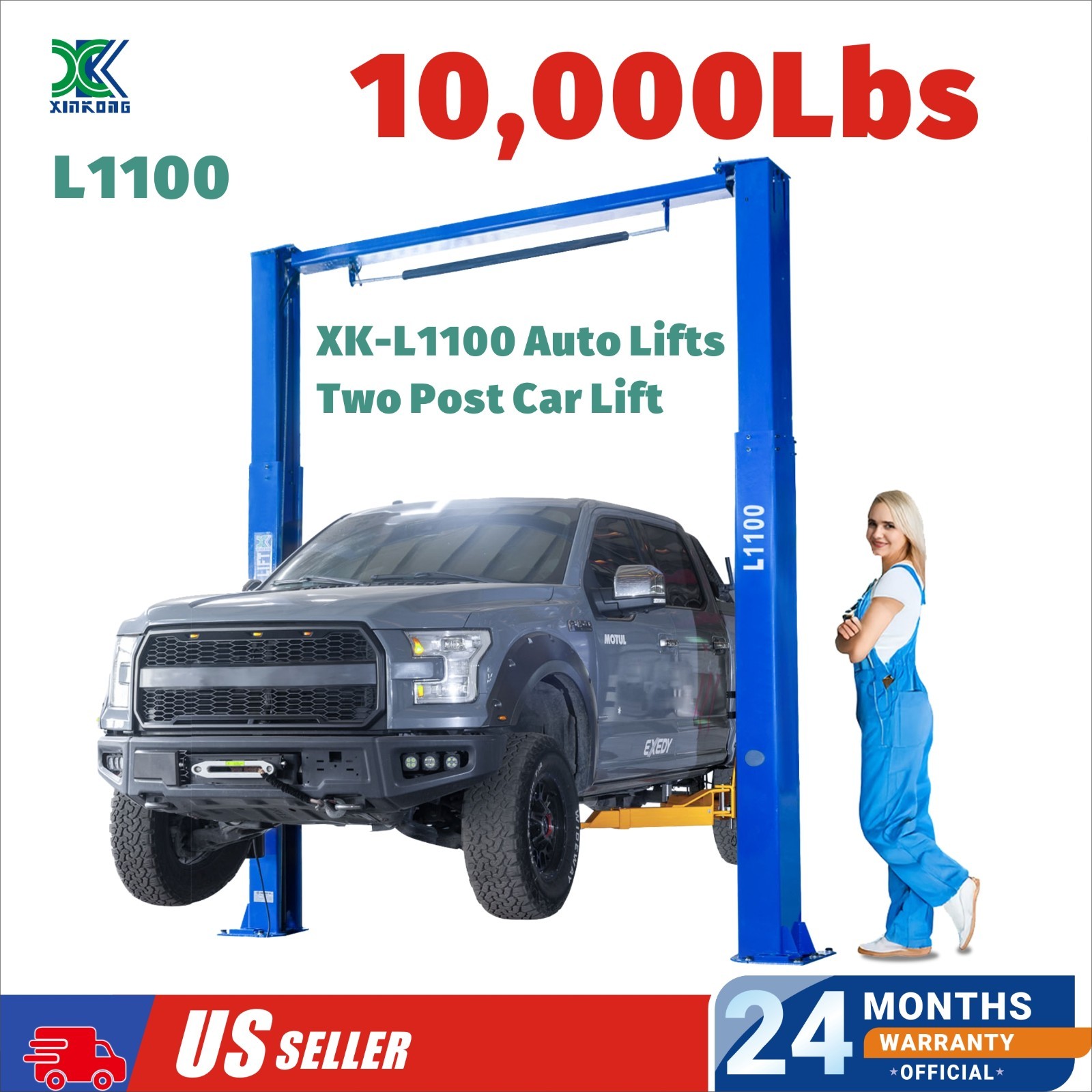 XK L1100 2 Post Lift 10,000lbs Two Post Lift Auto Lift Car Lift Hoist Tools 220V