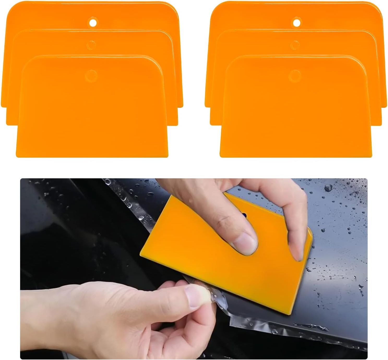 6 PCS Body Filler Spreaders, 4, 5, 6 Inch Reusable Squeegees Automotive Body Put