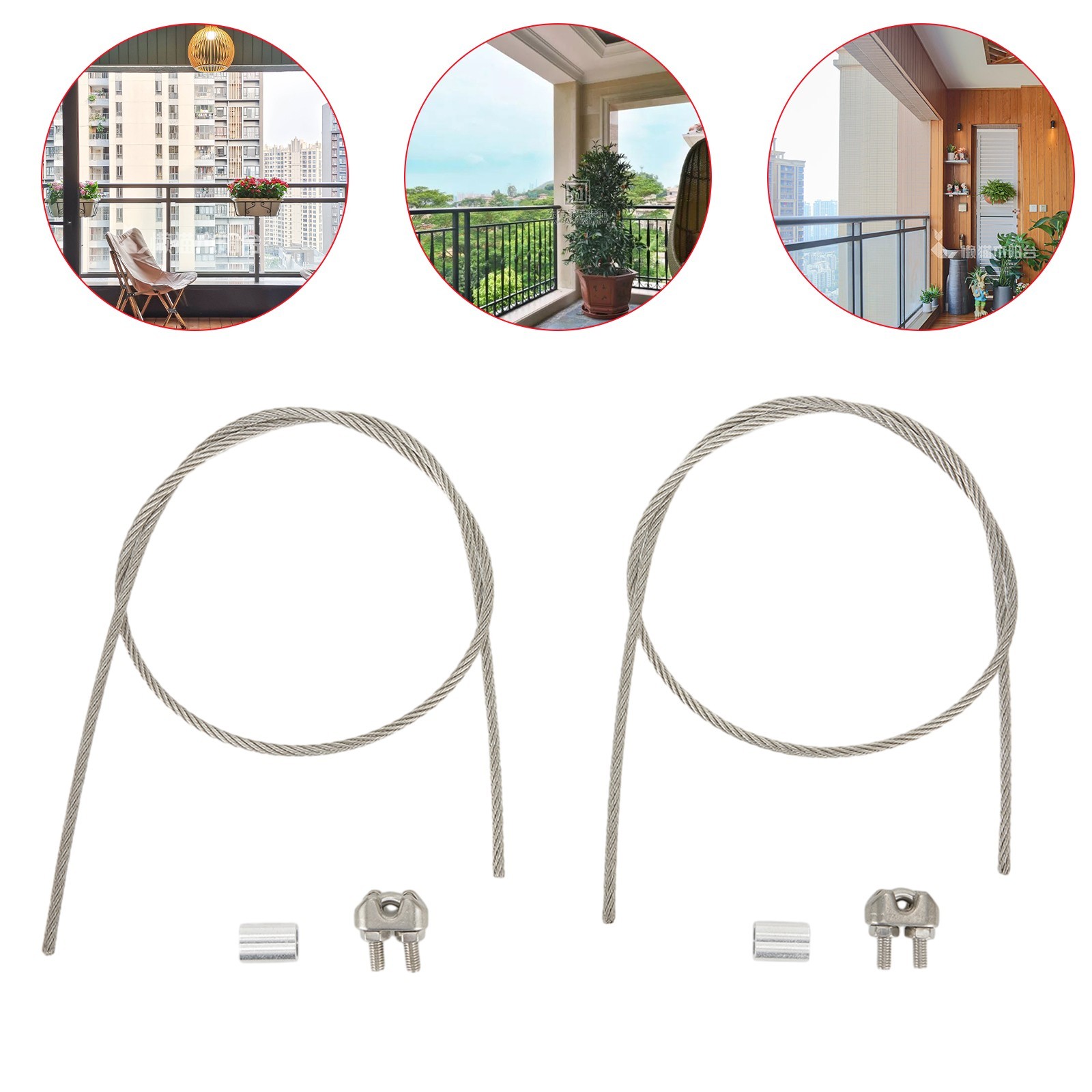 Fixed Cordage Rope Balcony Solar Cell Plate Strong Capacity Length 60cm