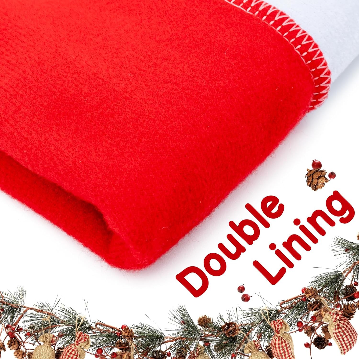 RJVW Christmas Chair Covers of 4, Plush Velvet Dining Room 4 Pcs