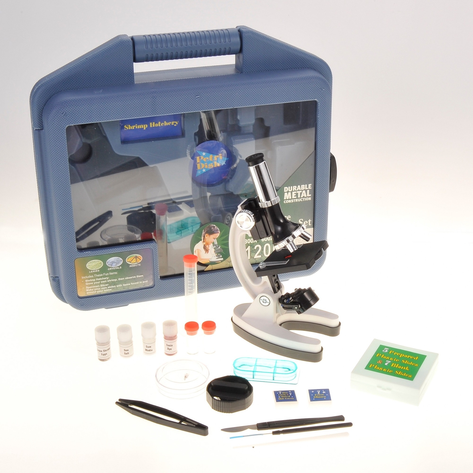 Microscope Science Kit For Beginners W/ Light & Case Educational Kids 52 Piece