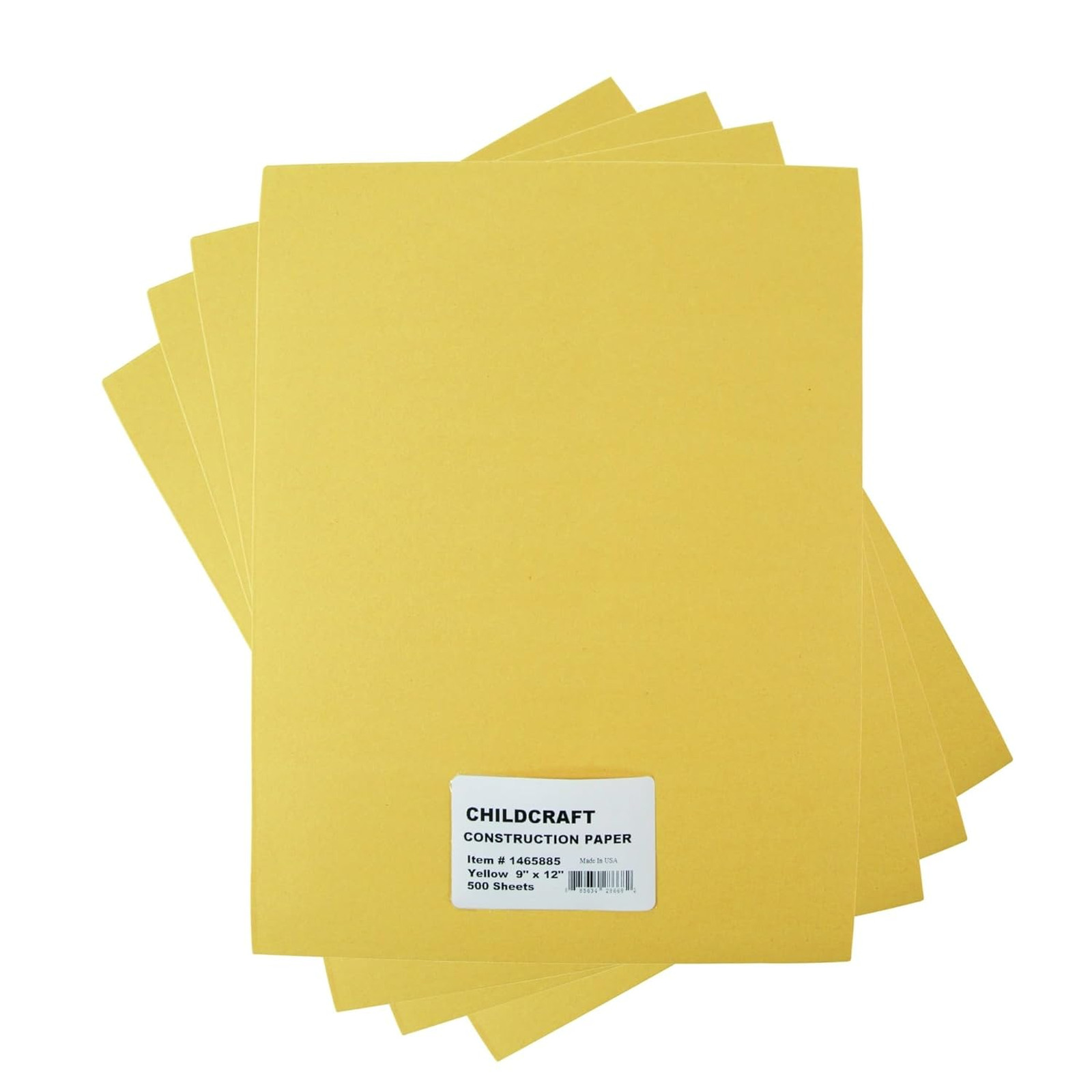 Childcraft Construction Paper, 9x12 Inches, Yellow, 500 Sheets, Craft Supplies