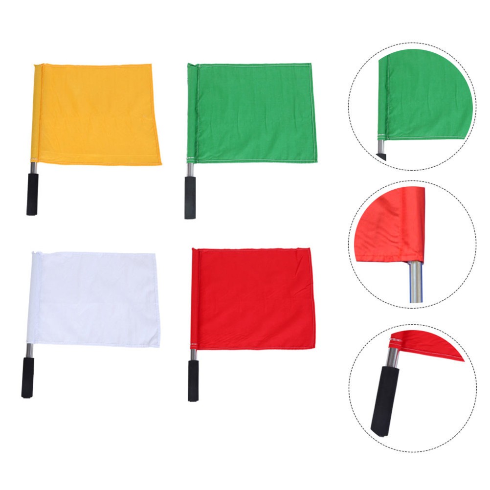 4 Pcs Hand Referee Flags With High Visibility For Sports Events