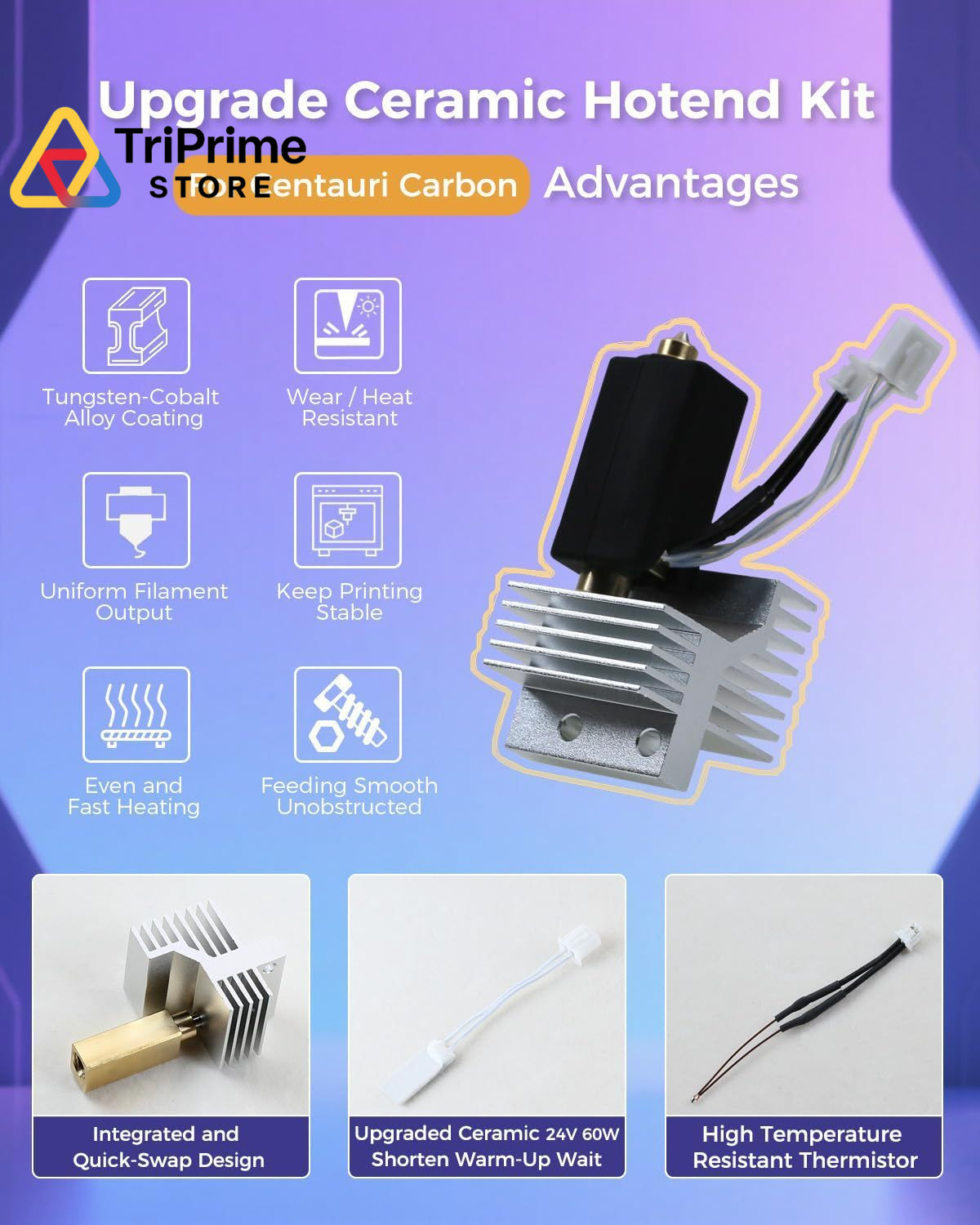 Manolindox 2Pack 0.4MM Upgrade Ceramic Hotend for Centauri Carbon,...