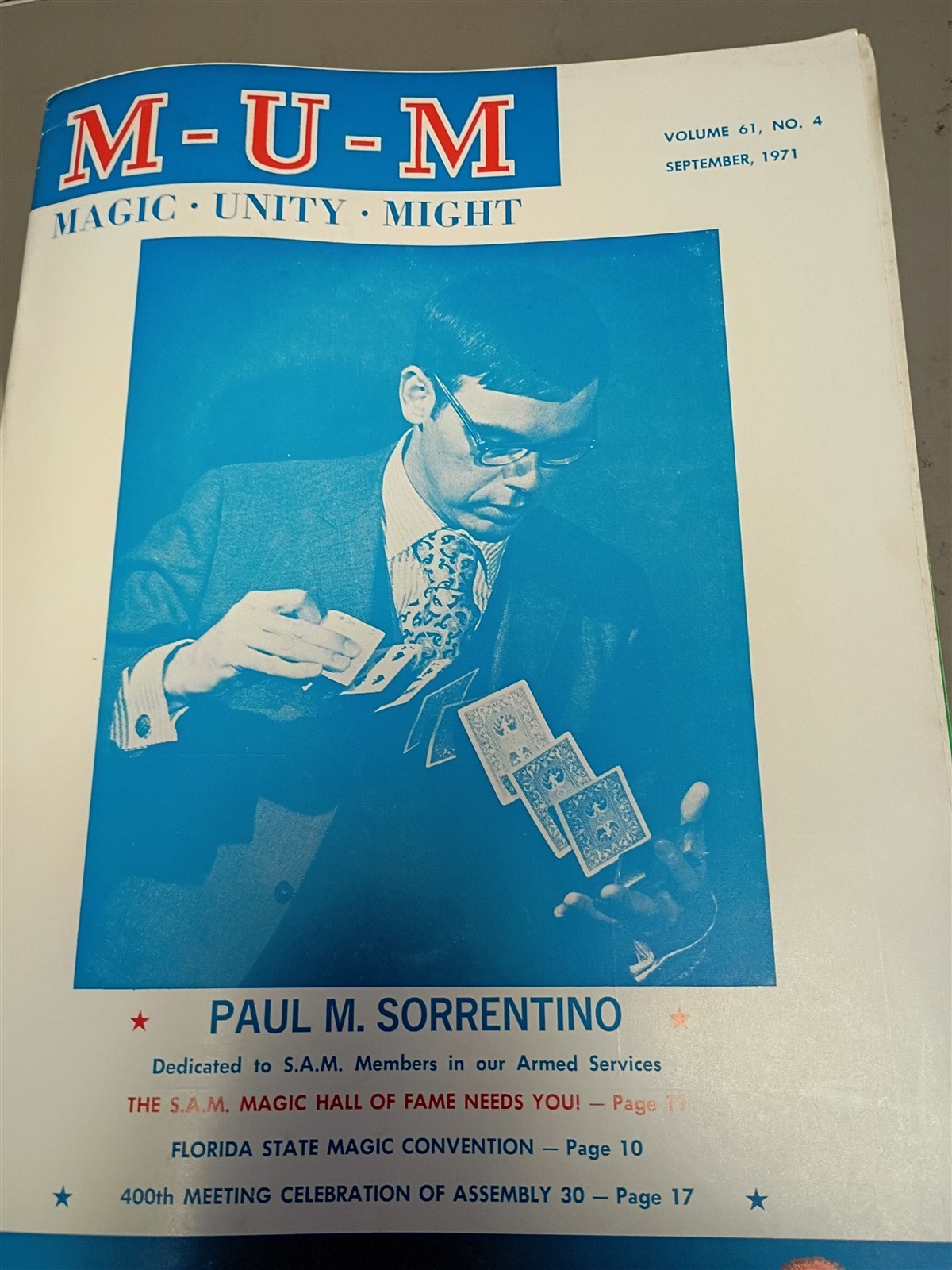 Paul M. Sorrentino MUM Society of American Magicians Magazine Issue #9