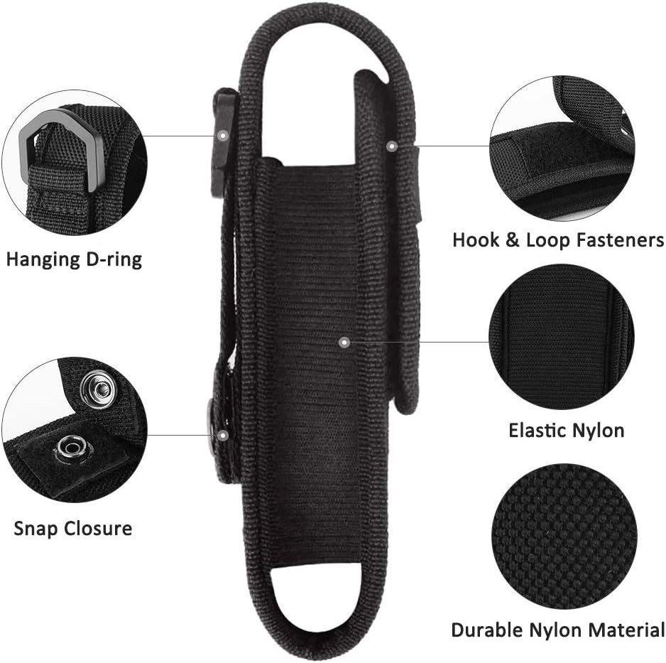 2-Pack Flashlight Pouch Holster Holder for 5"-6.5" Flash Light Compatible with F