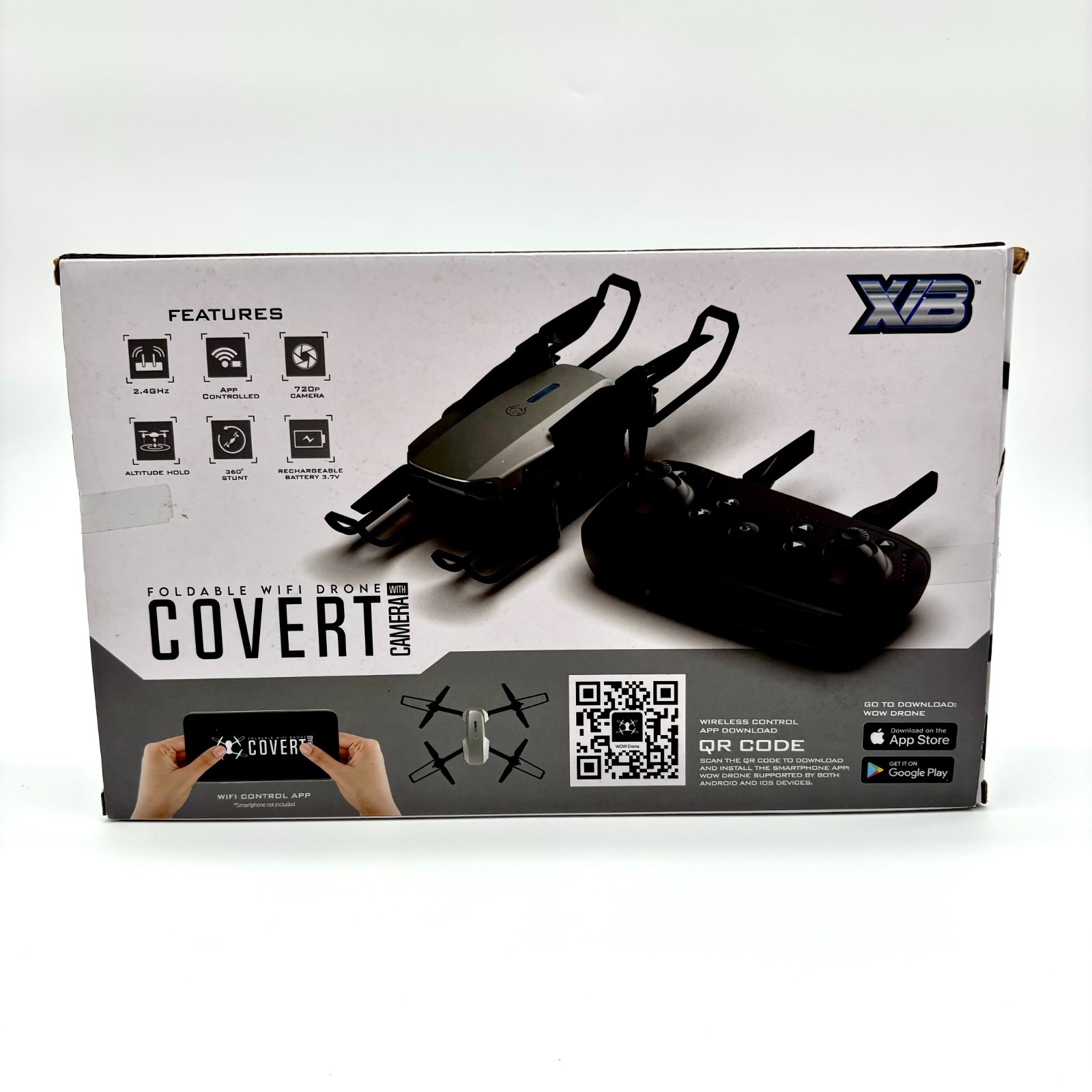 XVB Covert Foldable WiFi Drone With 720p Camera Silver Black Model ET-0784