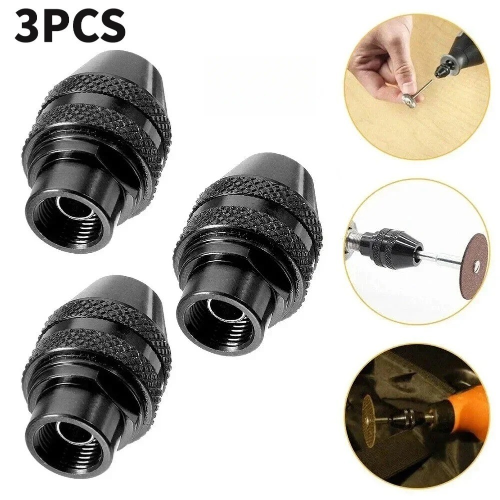 Set of 3 Multi-Keyless Drill Chucks Rotary Tools for Dremel 3000 4000 7700 8200