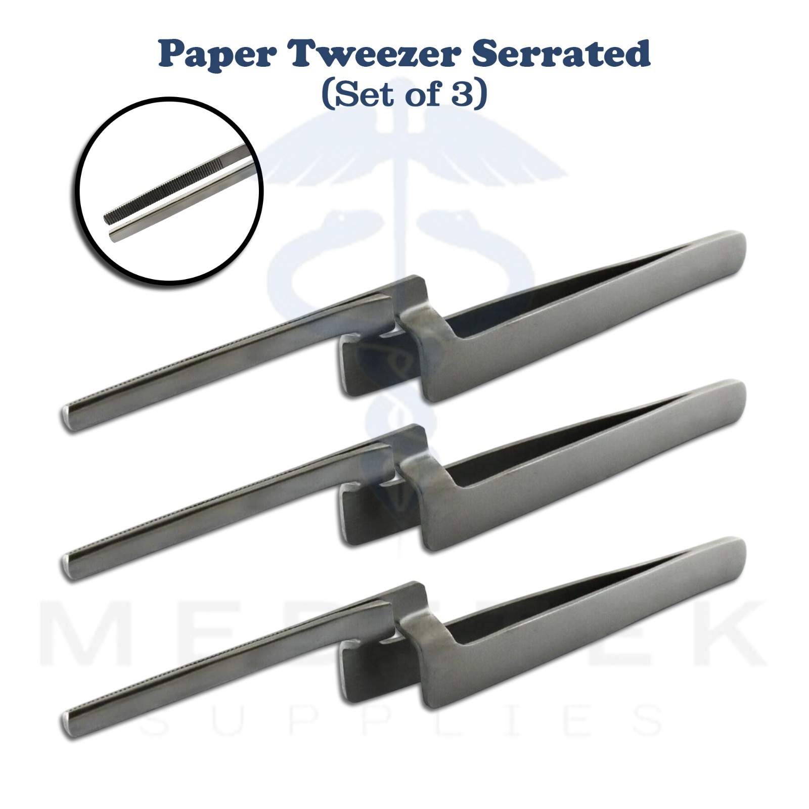 3 Dental Articulating Paper Holder Serrated Pliers Tweezers Straight Stainless