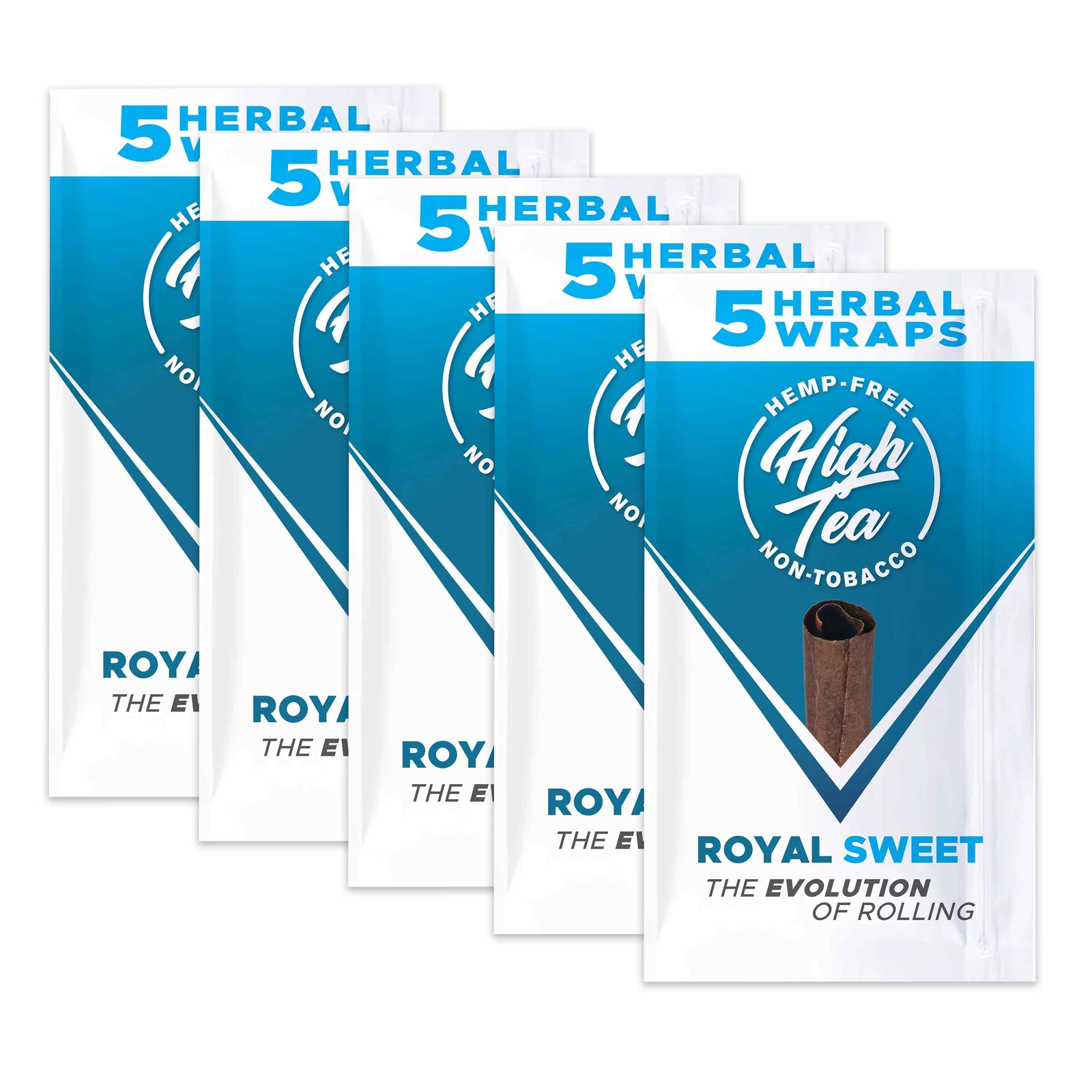 High Tea Wraps ROYAL SWEET Flavor 25 Natural Herbal Wraps Total (5 Pouches)