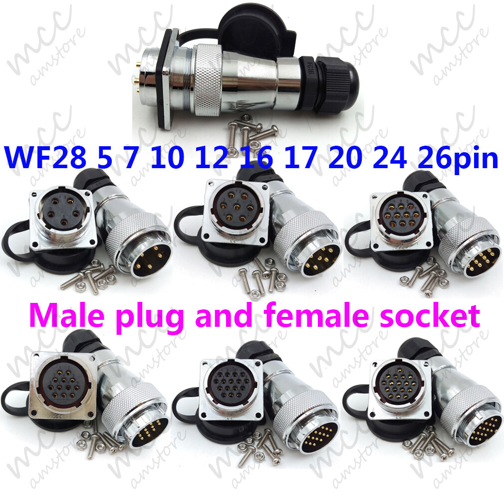 WF28 5-26 Pin Panel Mount IP67 Waterproof Aviation Cable Connector Plug & Socket