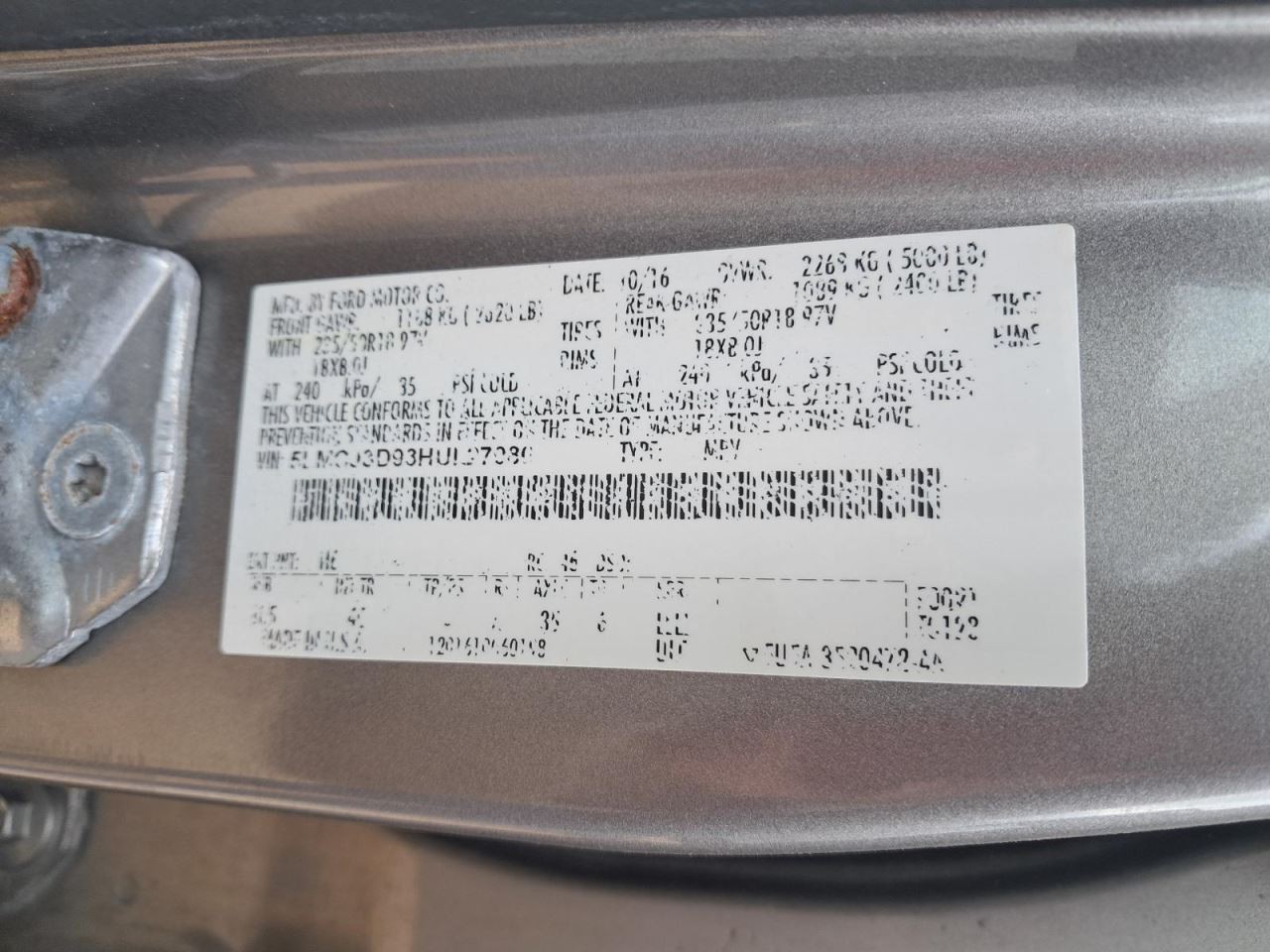 Coolant Reservoir Fits 17-19 MKC 4817788