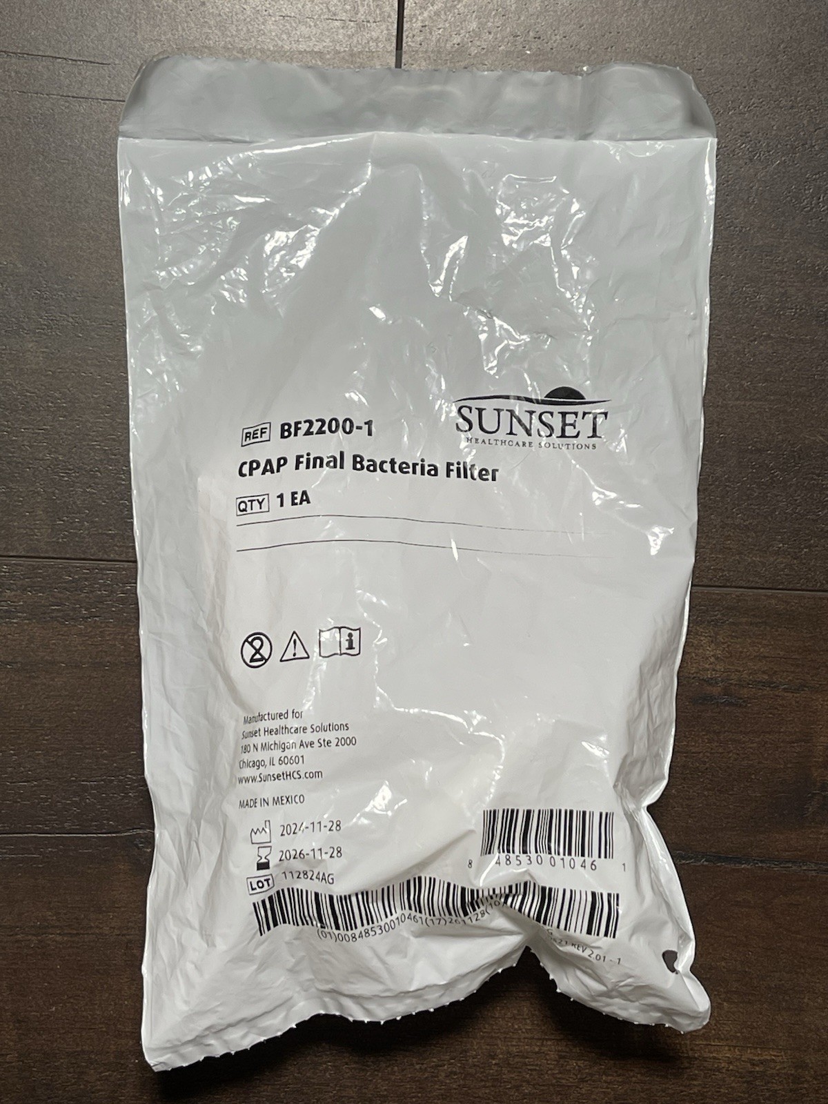 Sunset Universal 22mm Inline Bacteria Filter For Cpap,Vent,Bipap #BF2200-1 NEW