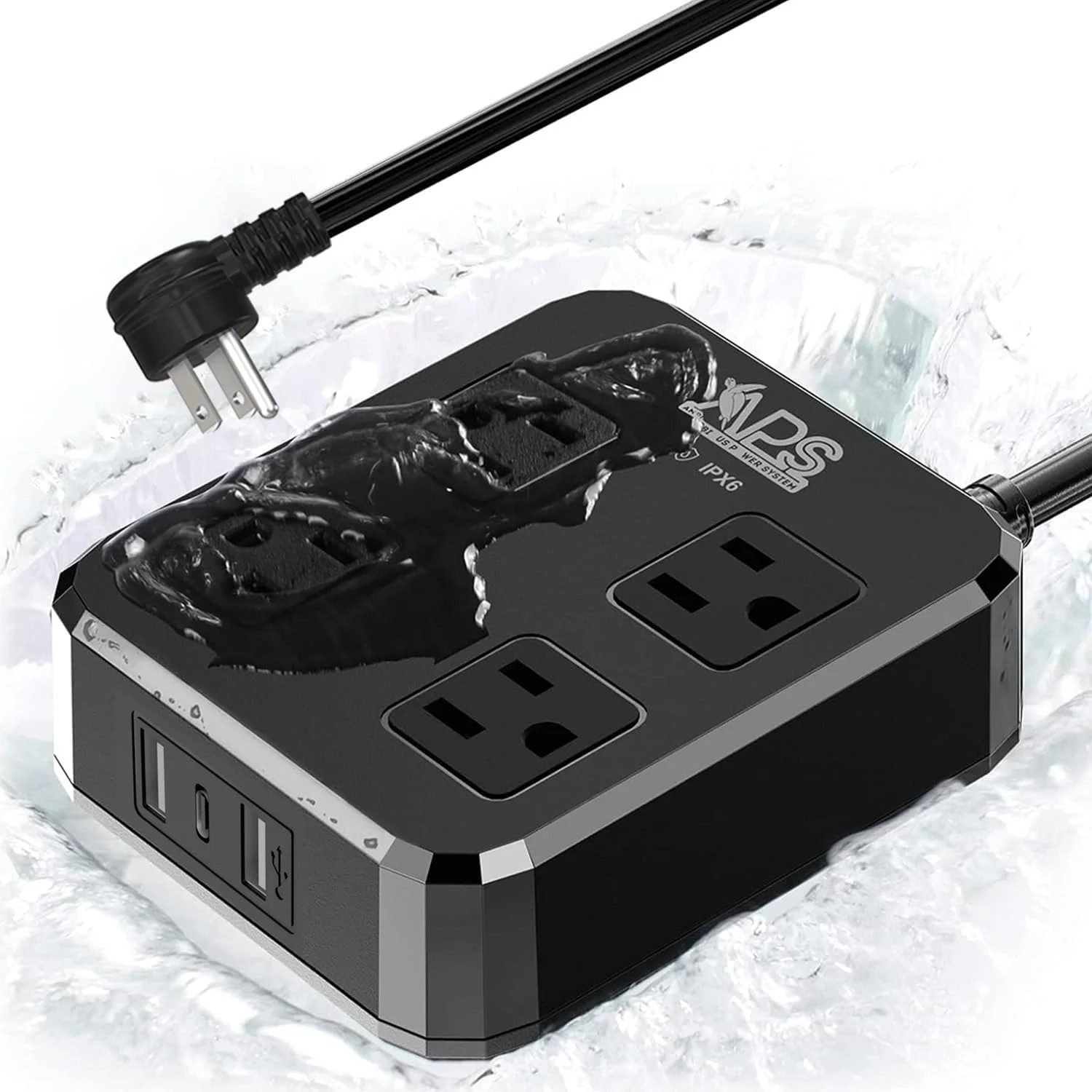 Outdoor Power Strip Weatherproof, Waterproof Power Strip with 4 Wide Outlets & 3