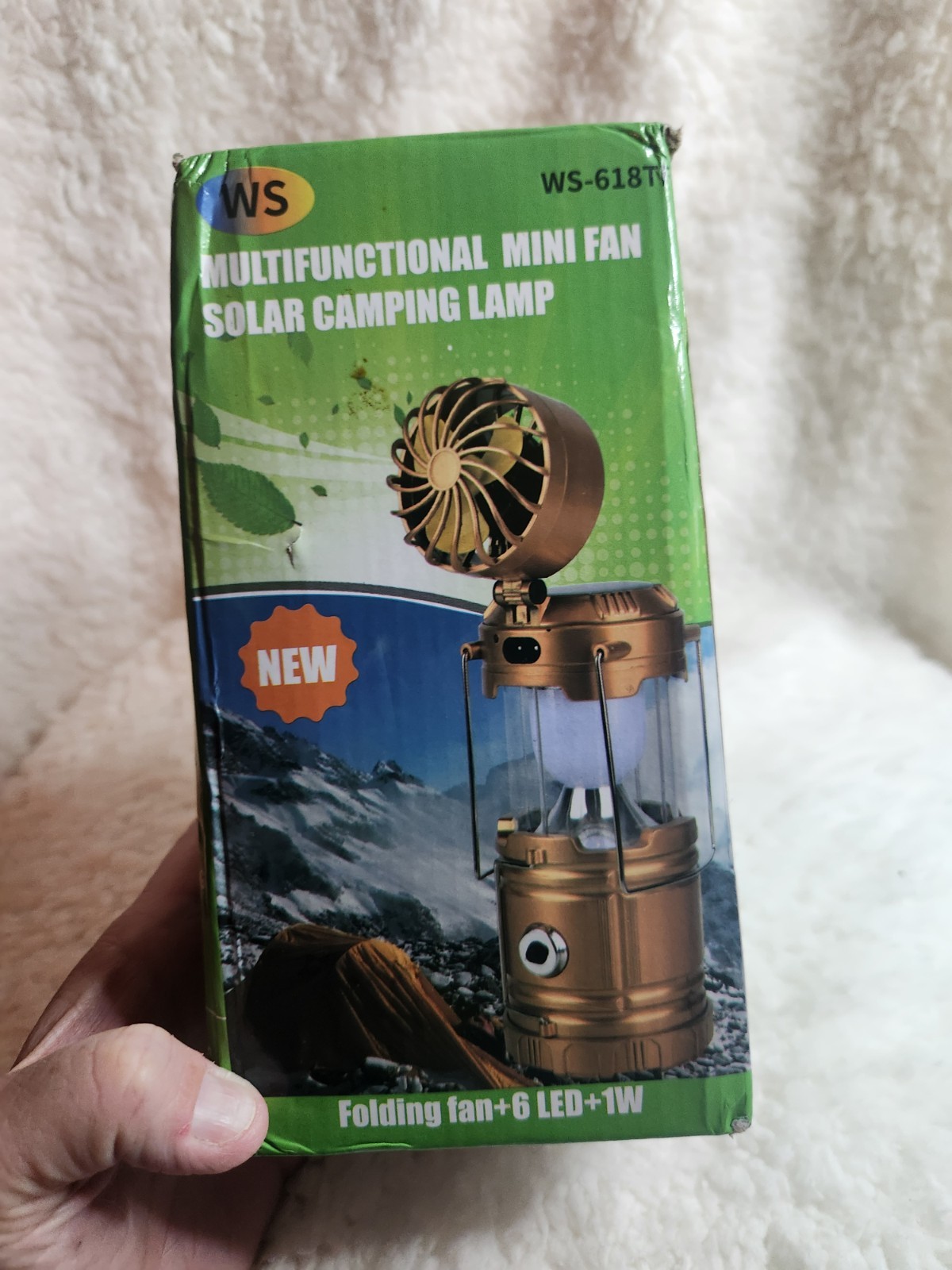 Multifunctional Mini Fan Solar Camping Lamp NIB