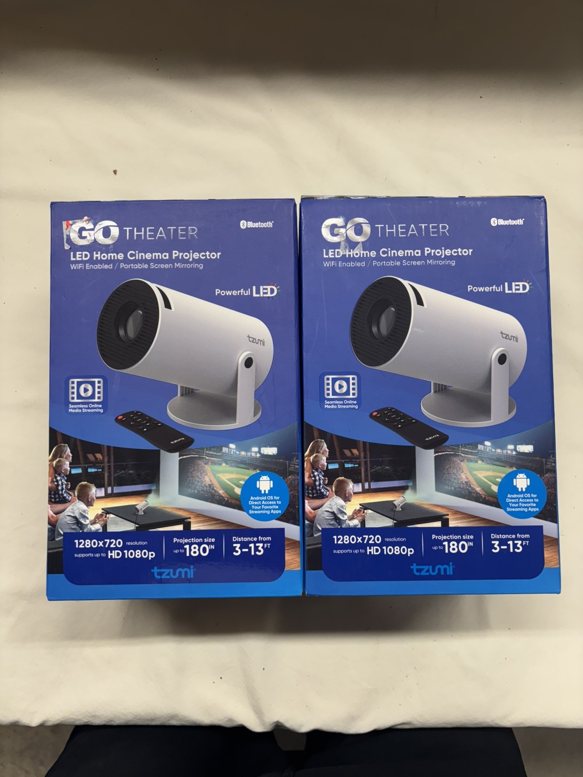 LOT OF 2 Tzumi Go Theater LED Home Cinema Projector - BRAND NEW SEALED! 30469