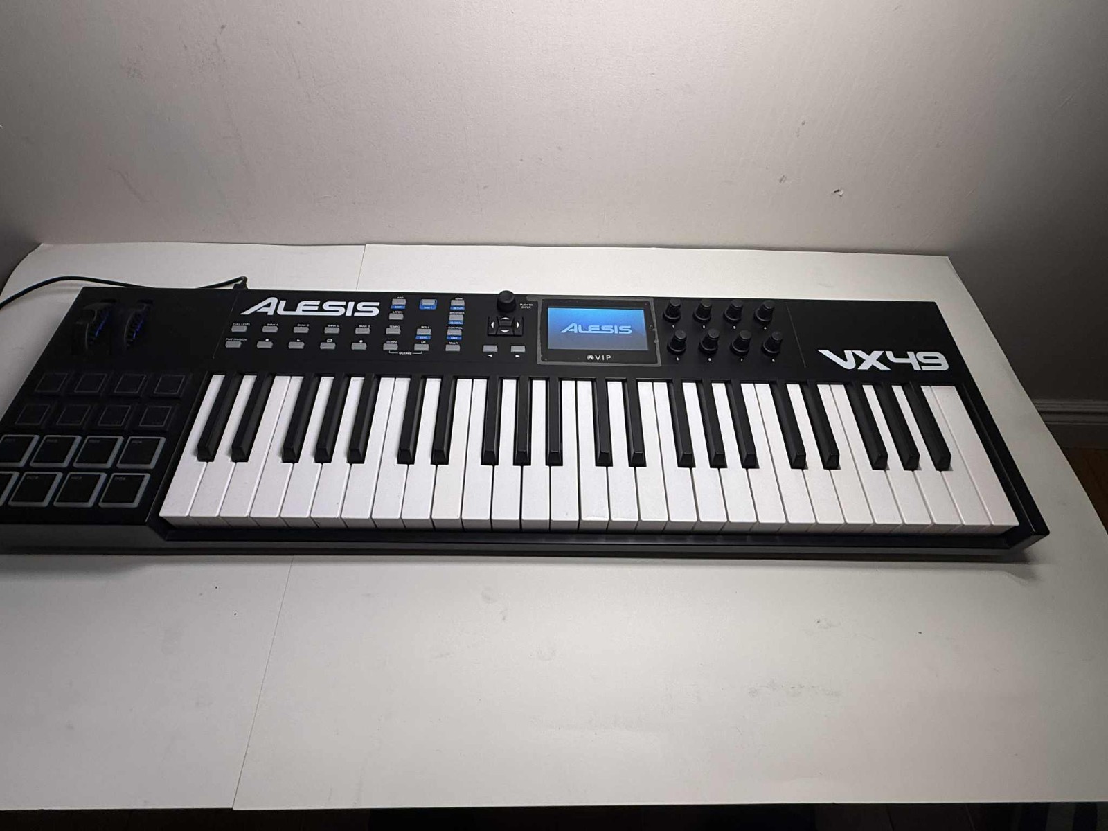 Alesis VX49 USB MIDI Controller Keyboard – 49 Keys, Pads, Color Display