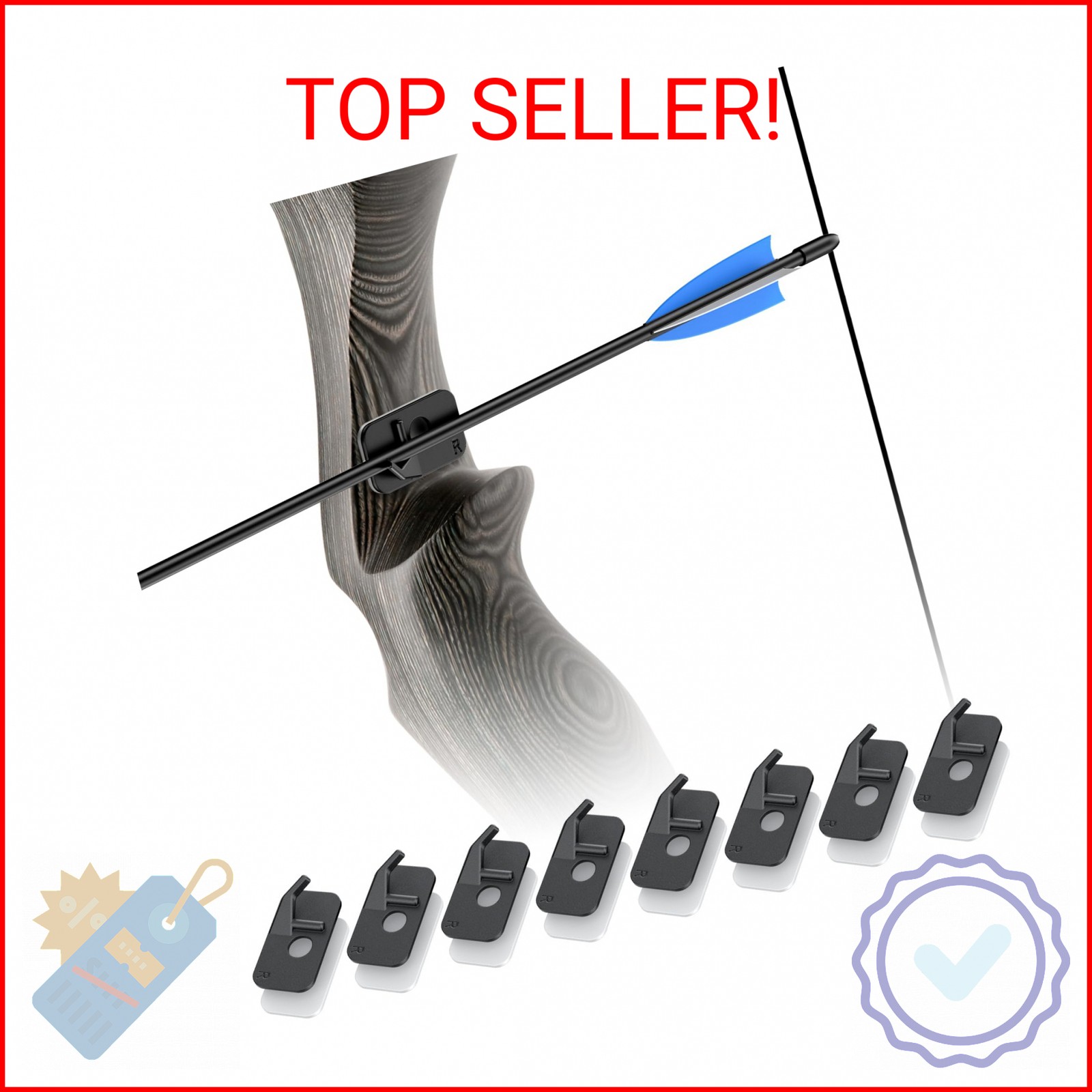 Pawfly 8 Pcs Arrow Rest for Recurve Bows, Right Hand Archery Arrow Rest with Adh