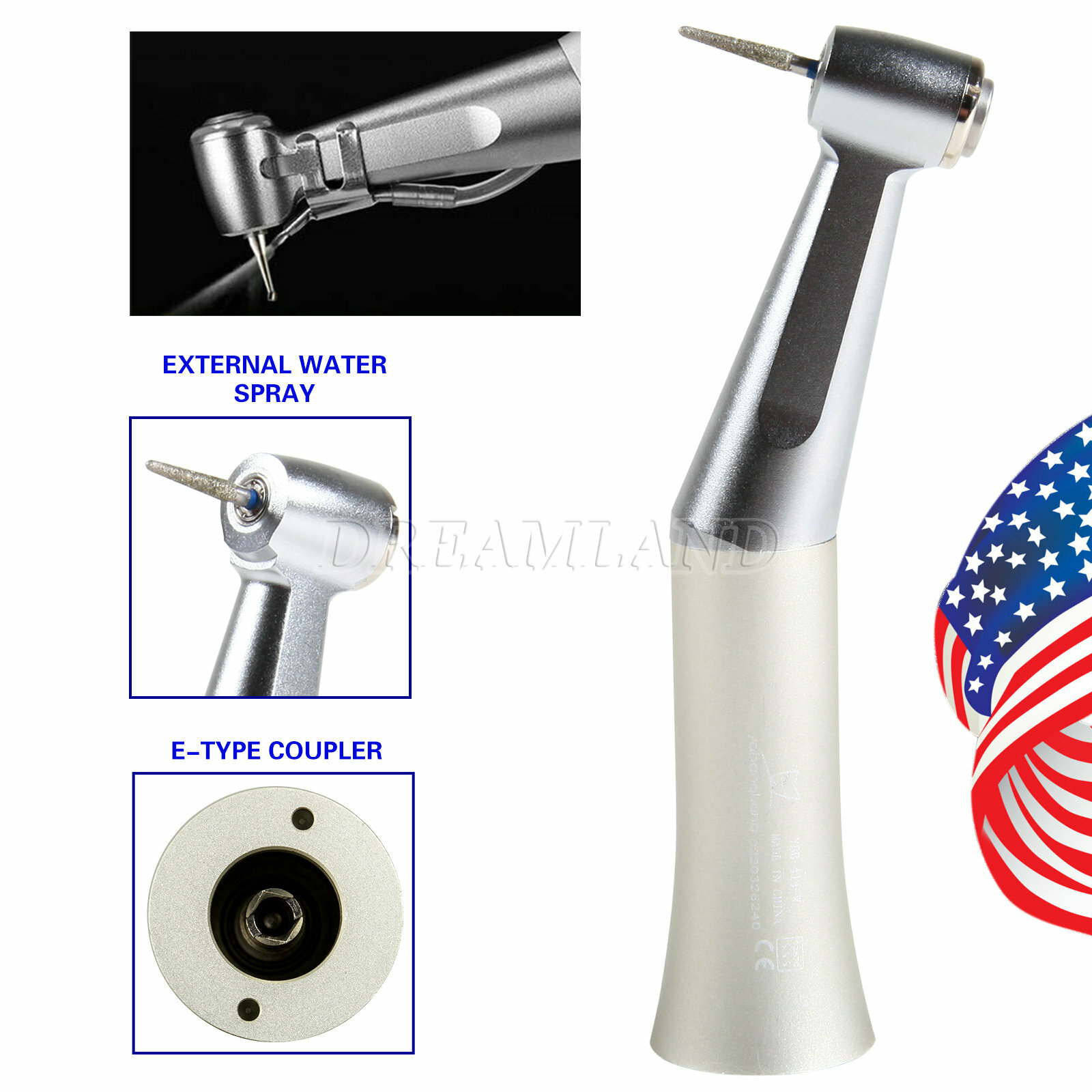 USA Dental Slow Speed E-type Contra Angle Handpiece fit NSK 1.6mm Friction Grip