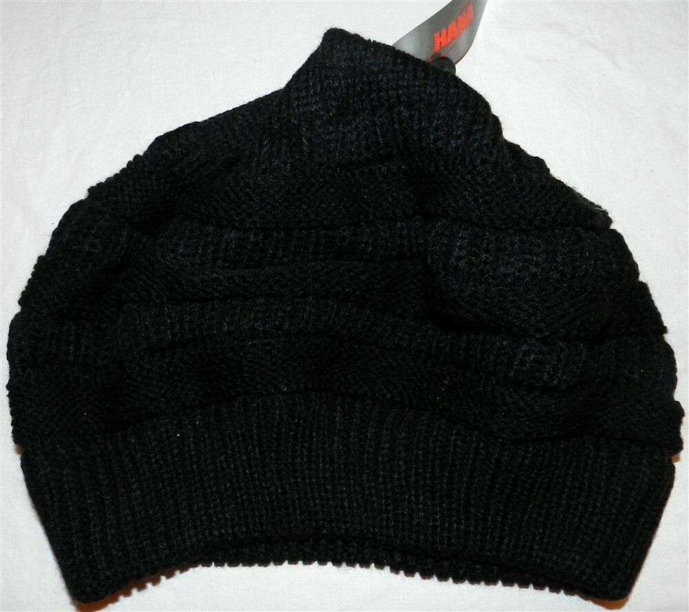Hat Black Knit Hana Winter Misses One Size New