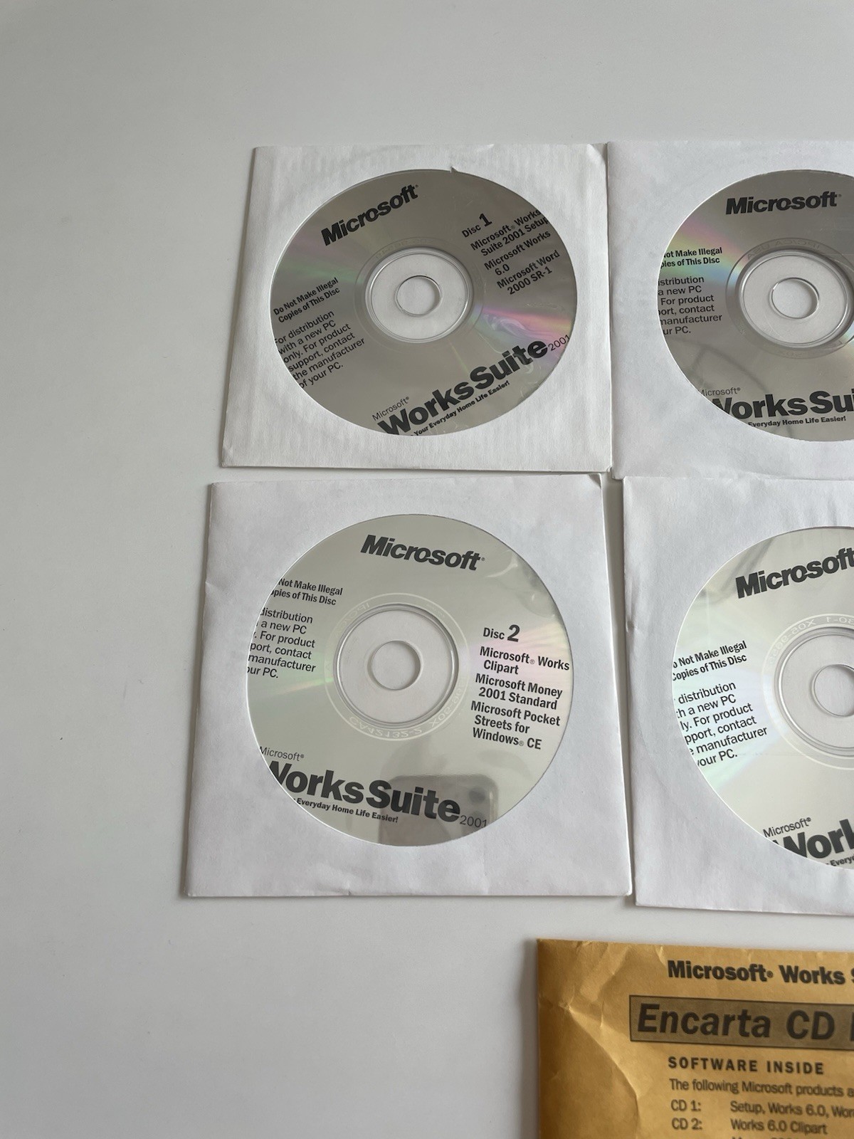 Microsoft Works Suite 2001 Set Up Discs