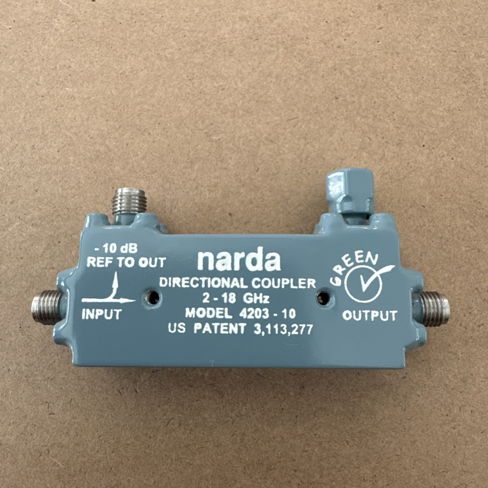 Narda 4203-10 Directional Coupler, 2 to 18 GHz, 10 dB, SMA(f) FREE SHIPPING Warr