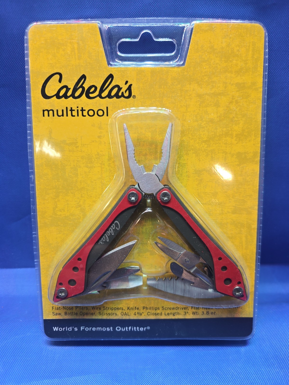 Cabela’s Red Multitool 8 Tools In 1 with Nylon Case Brand New