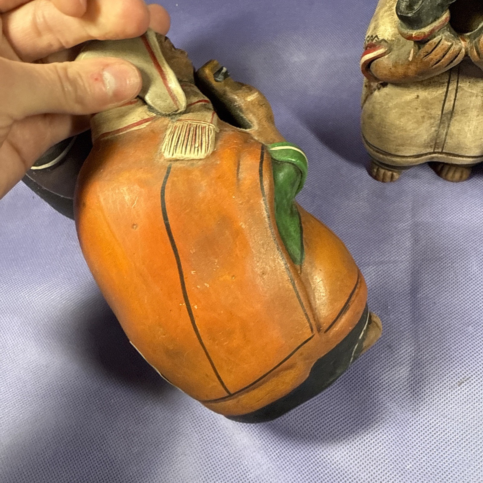 4 Peruvian Chulucanas Folk Art Pottery Set Of Musicians Mauve 2005 Y2