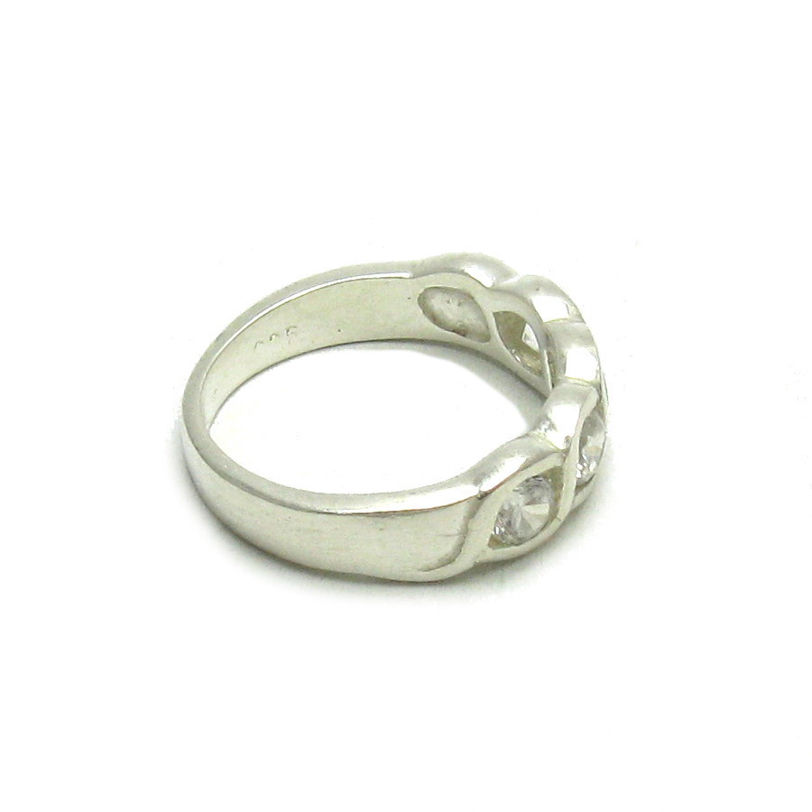 Stylish Sterling Silver Ring Stamped Solid 925 With Cubic Zirconia Handmade