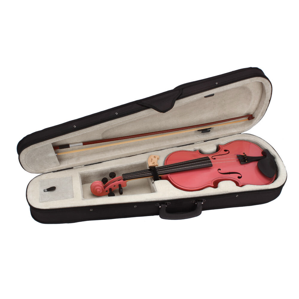 4/4 Full Size Acoustic Violin with Case Bow Rosin Pink Gift NEW US Stock