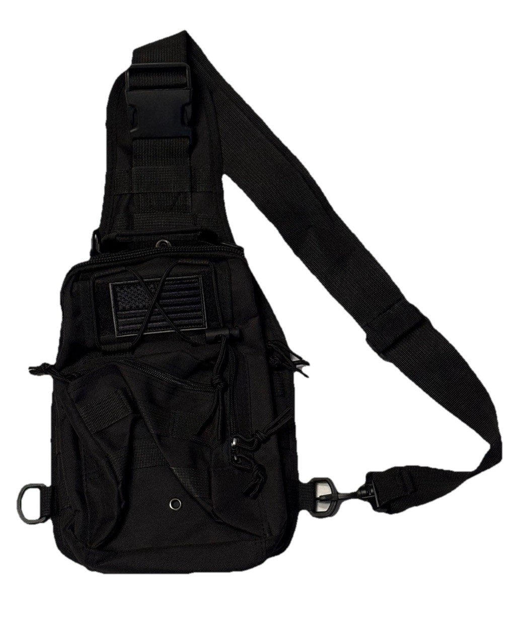 Nylon Cross Body EDC Tactical Bag Adjustable Strap Black Unbranded MOLLE