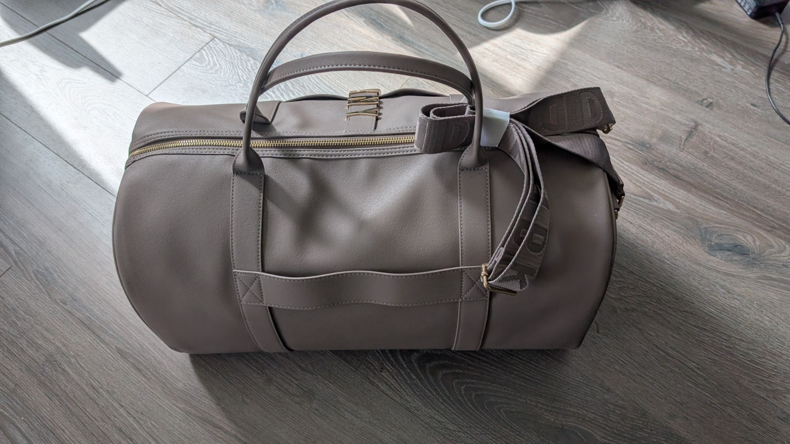 DKNY Beige Gym Bag Sports Travel Bag
