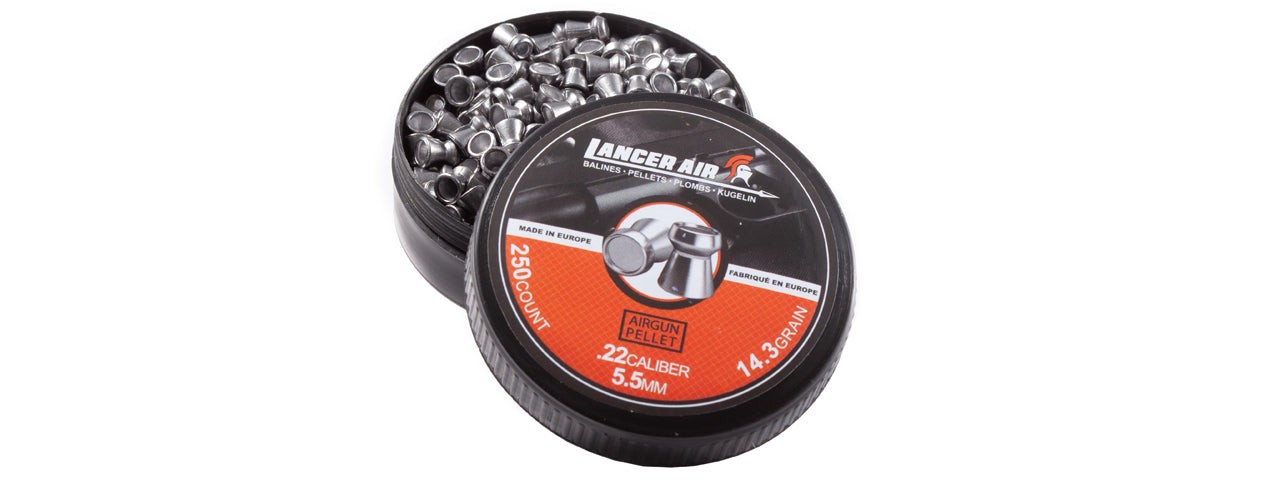 Lancer Air 250 Count .22 Caliber 14.3 Gram Air Gun Pellets (5.5mm Hollowpoint)