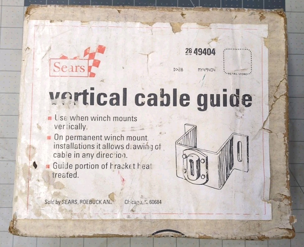 Sears Heavy Duty Vertical Cable Guide # 49404 Winch Mount Cable Guide Heavy Duty