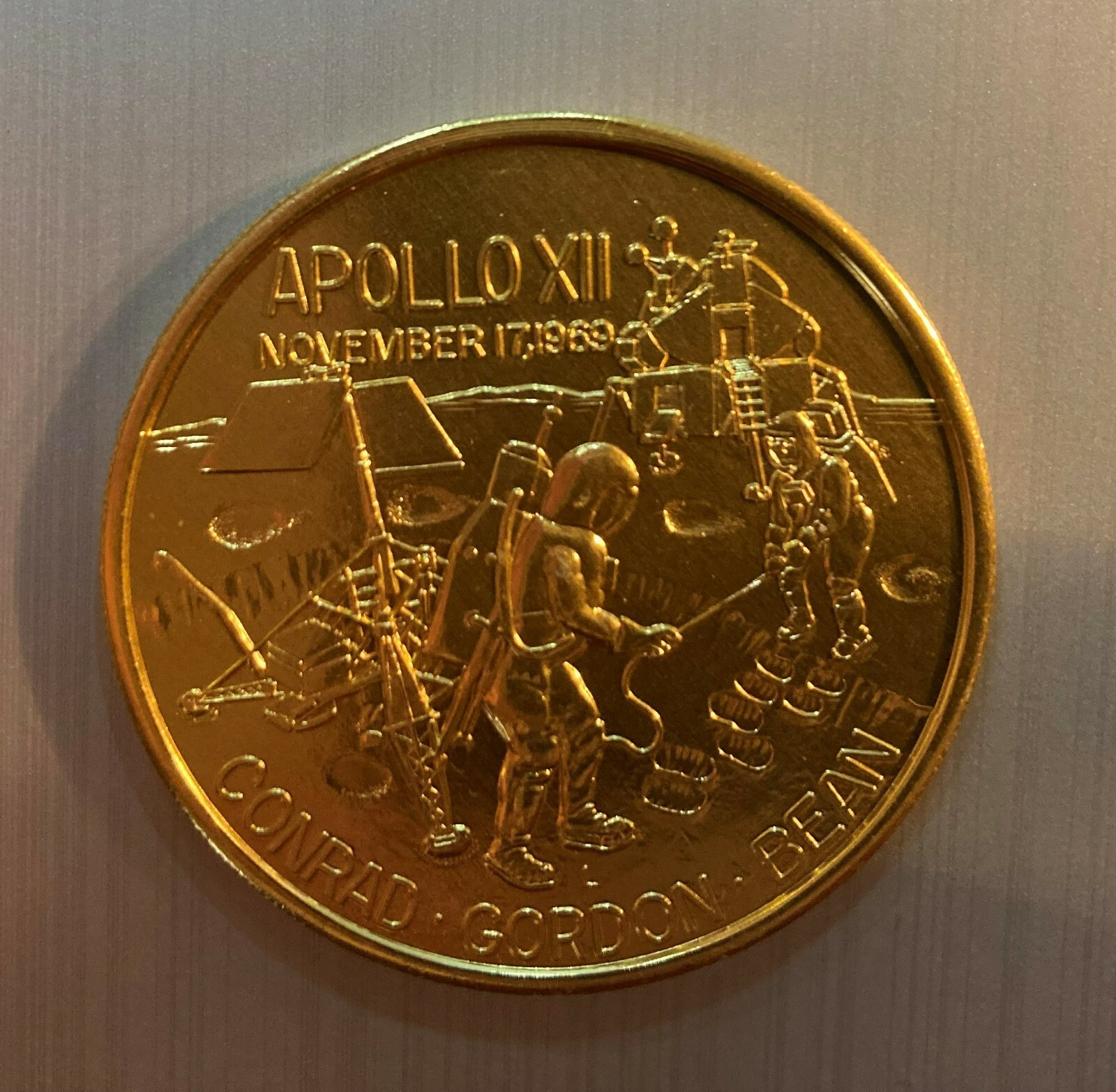 Apollo 12 Yankee Clipper 1969 Aluminum (Gold-like like finish) Token