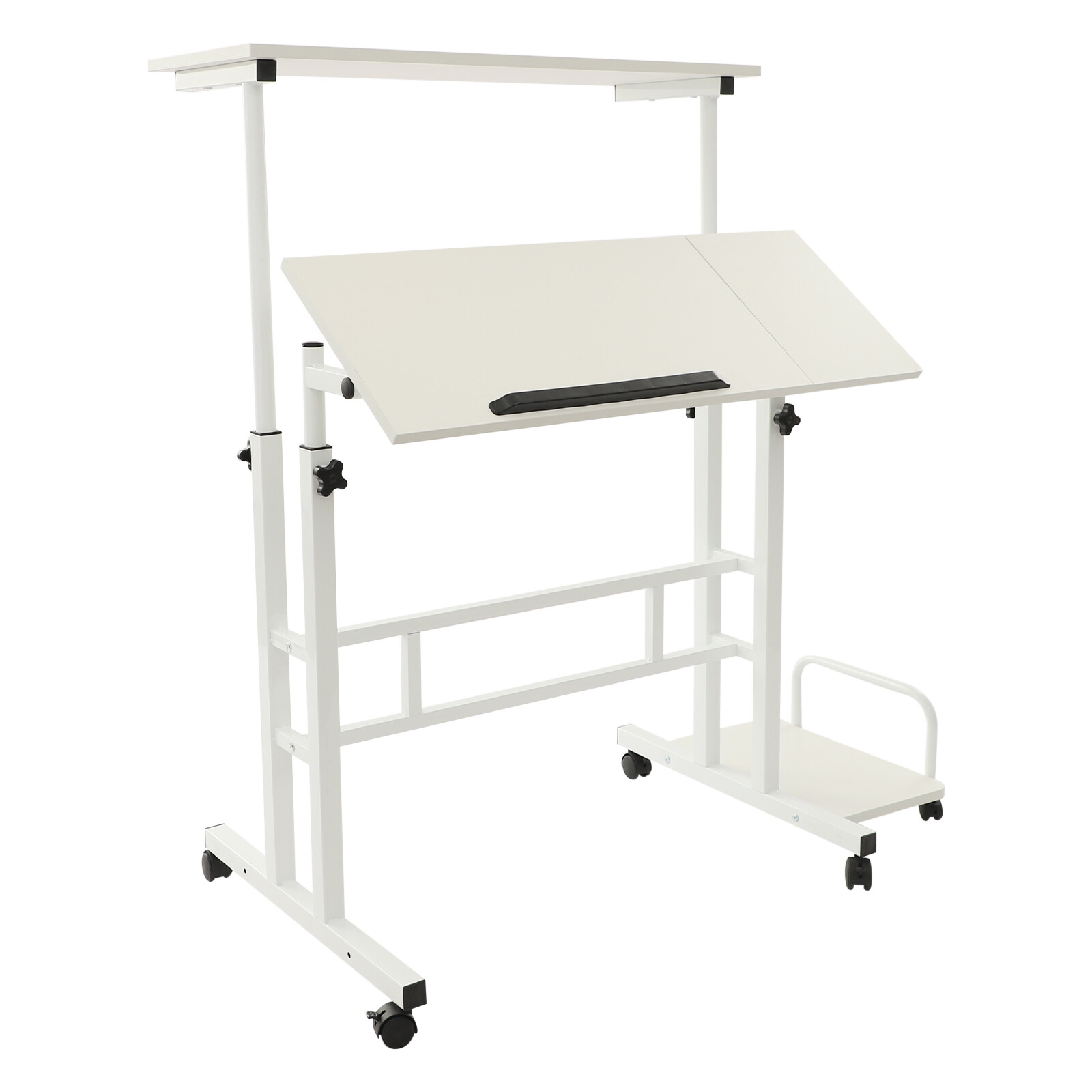 White Computer Desk, Multi Functional Foldable Desk, Adjustable Computer Table