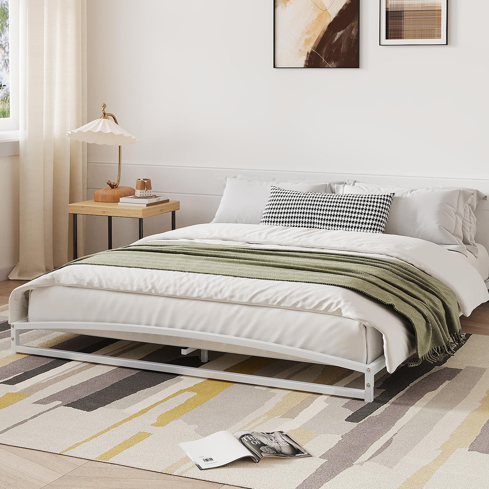Twin/Full/Queen Size Bed Frame 6"/10" Metal Platform Bed Frame W/Storage Heavy D