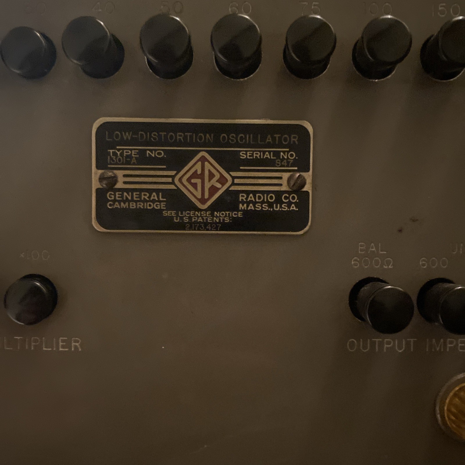 1940s General Cambridge Low-Distortion Oscillator 1301-A UNTESTED