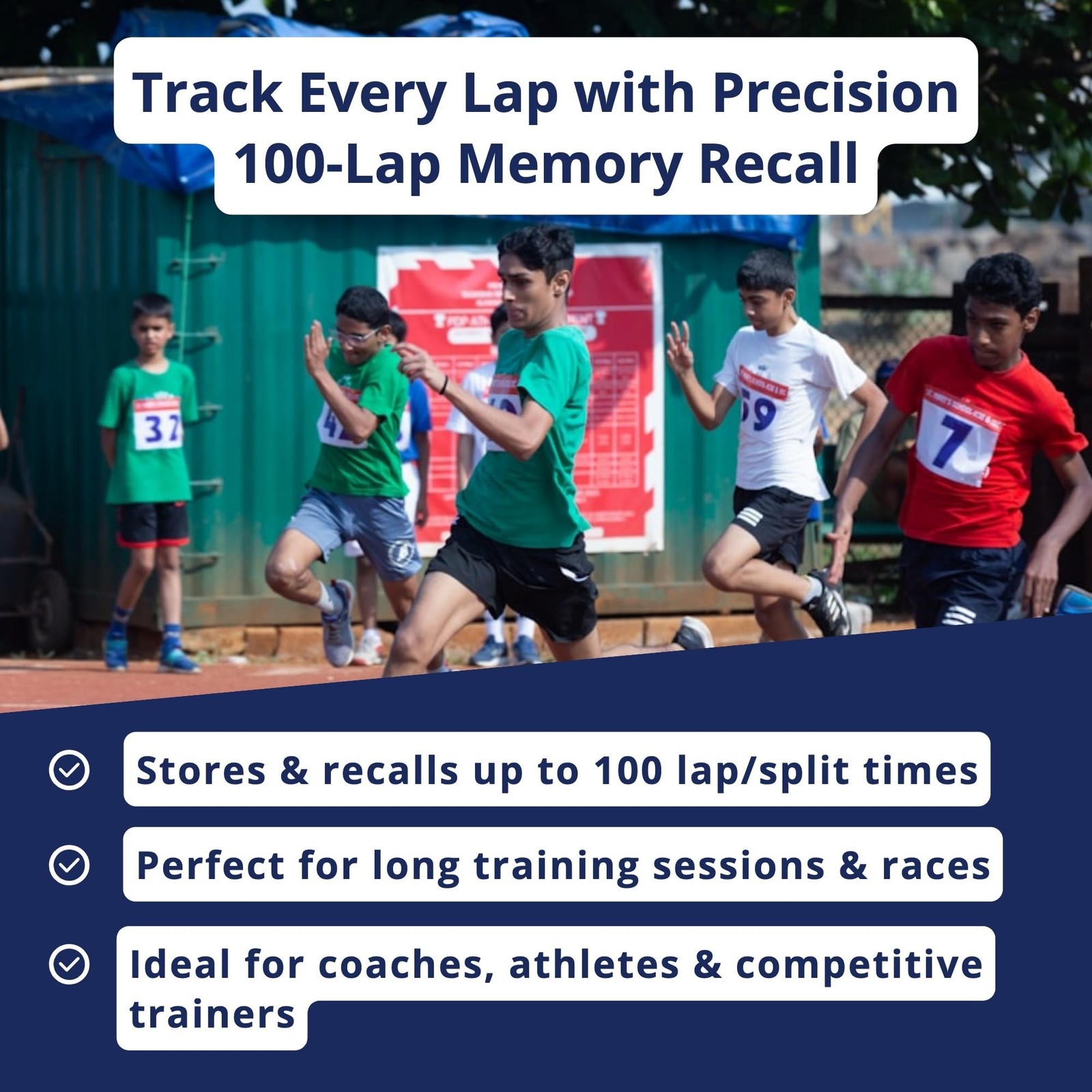 ULTRAK 495 Stopwatch – Red Professional 100-Lap Digital Timer, Countdown I