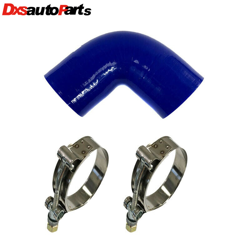 Blue 4-Ply Silicone 2" to 2" Hose Coupler 90 Degree +2’’ Hose Clamp New Brand