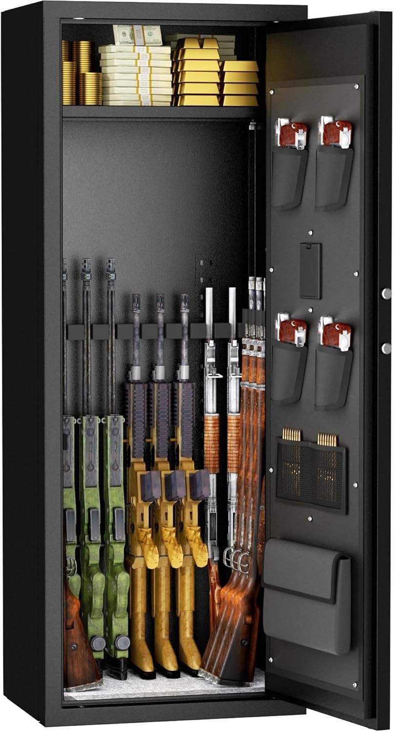 Gun Safe 8-12 Guns Adjustable Racks Rifle Shotgun 123B-10 INTERGREAT safes Large