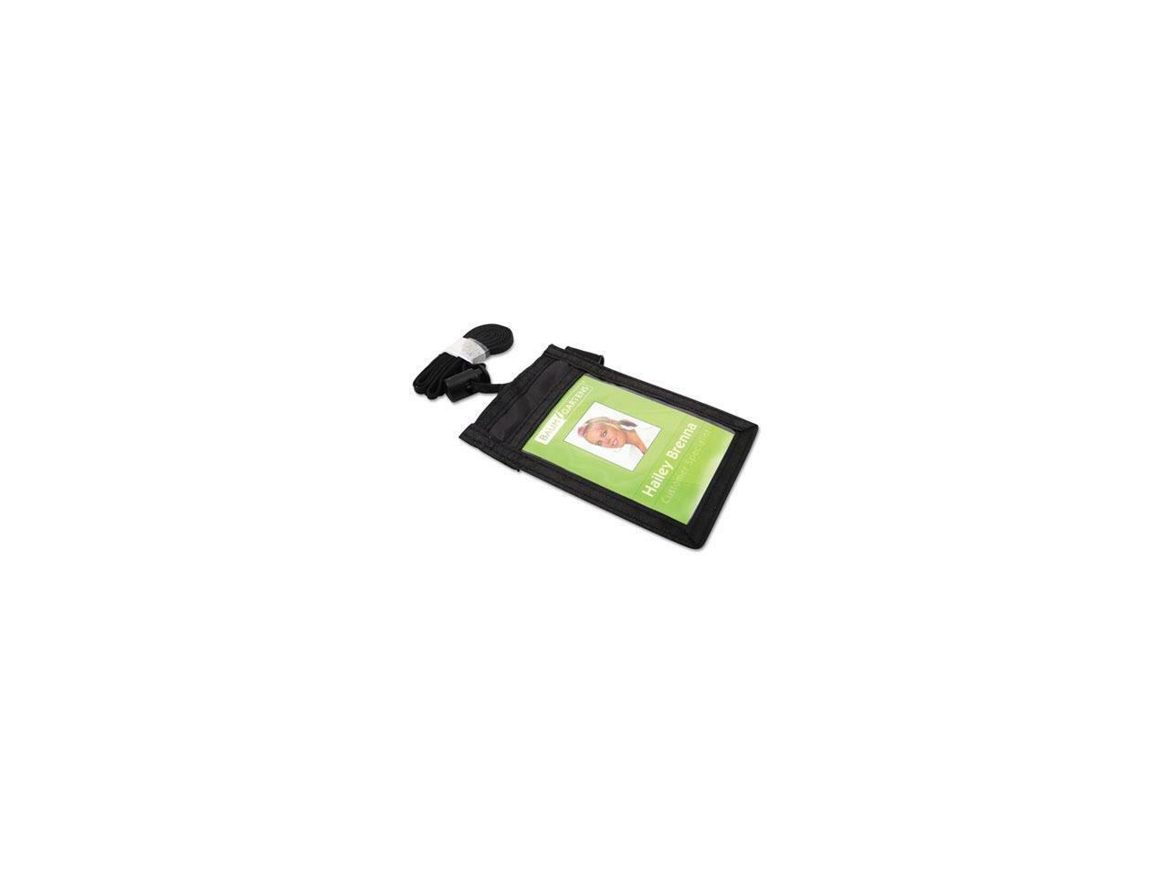 SICURIX ID Neck Pouch Badge Holder Vertical Adjustable Cord BLACK (55120)