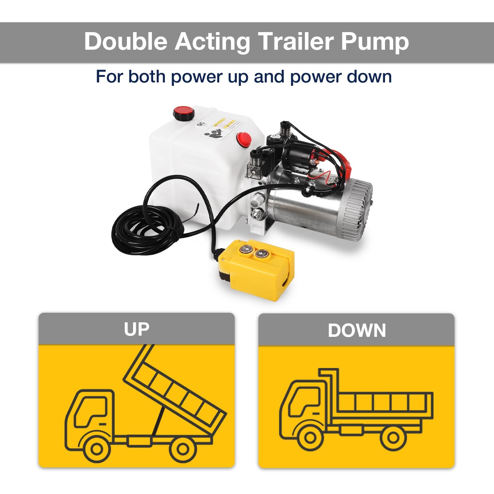 Hydraulic Power Unit 3 Quart Double Acting Hydraulic Pump 3200 PSI 12V DC