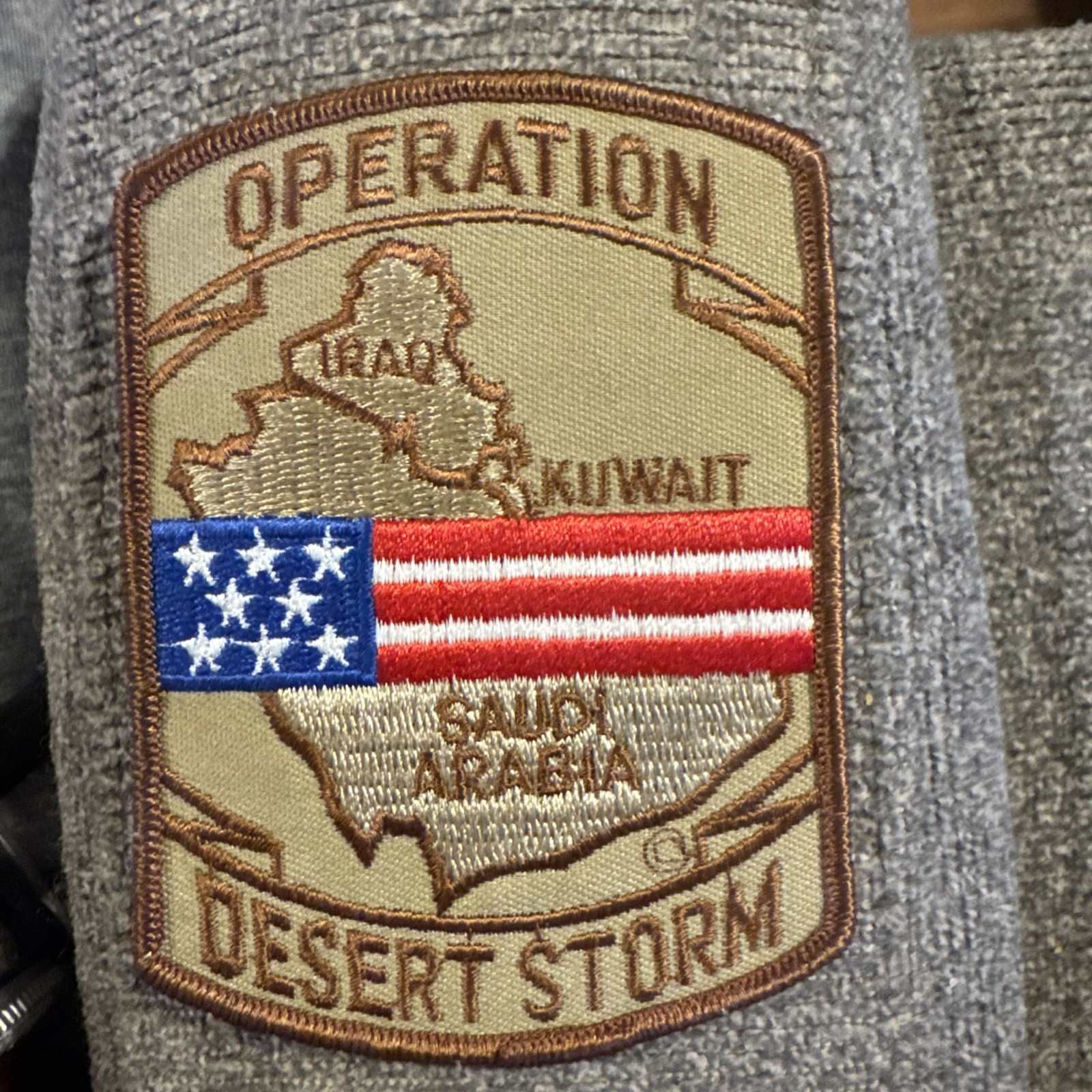 OPERATION DESERT STORM MAP U.S. FLAG (DESERT) EmbroideredPatch 3"x4"